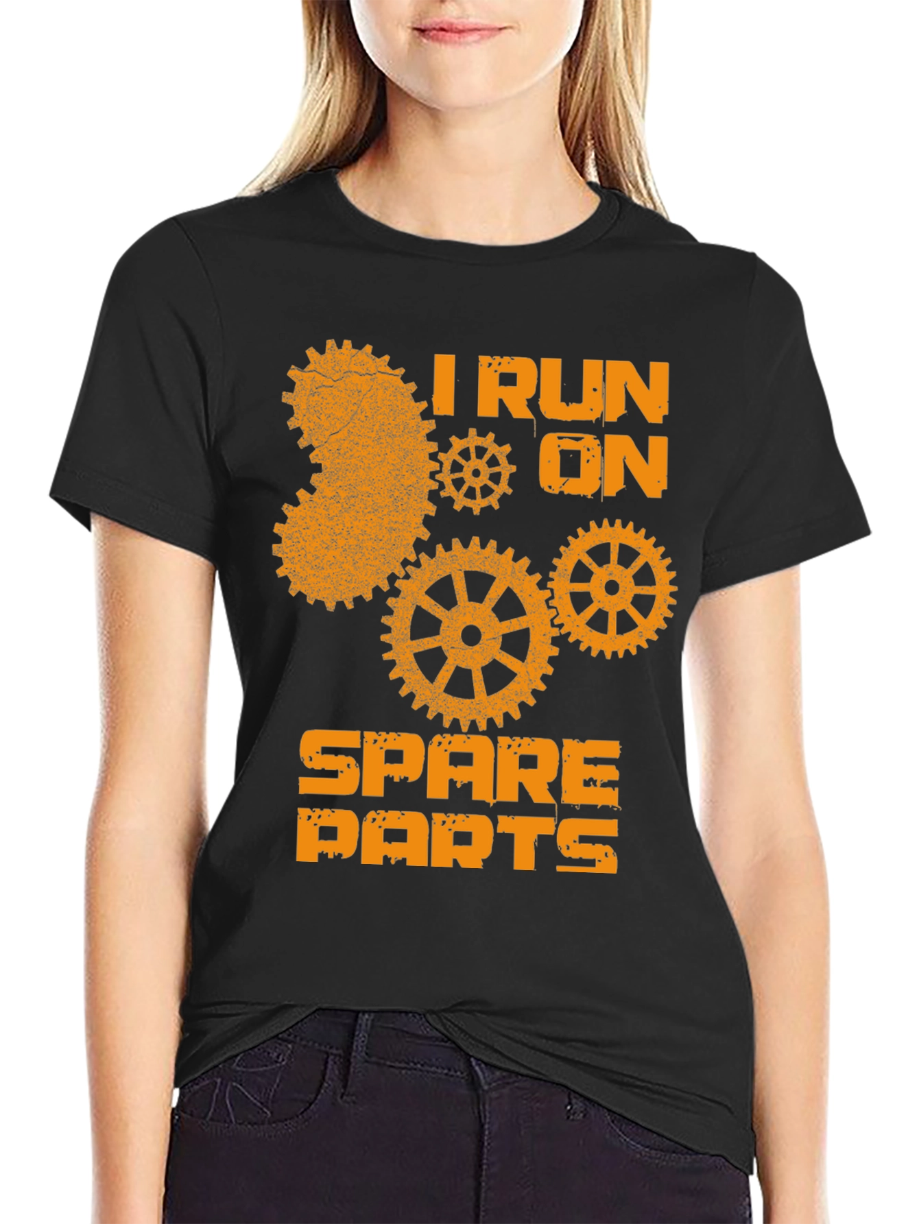 I Run on Spare Parts Mens Black T-Shirt