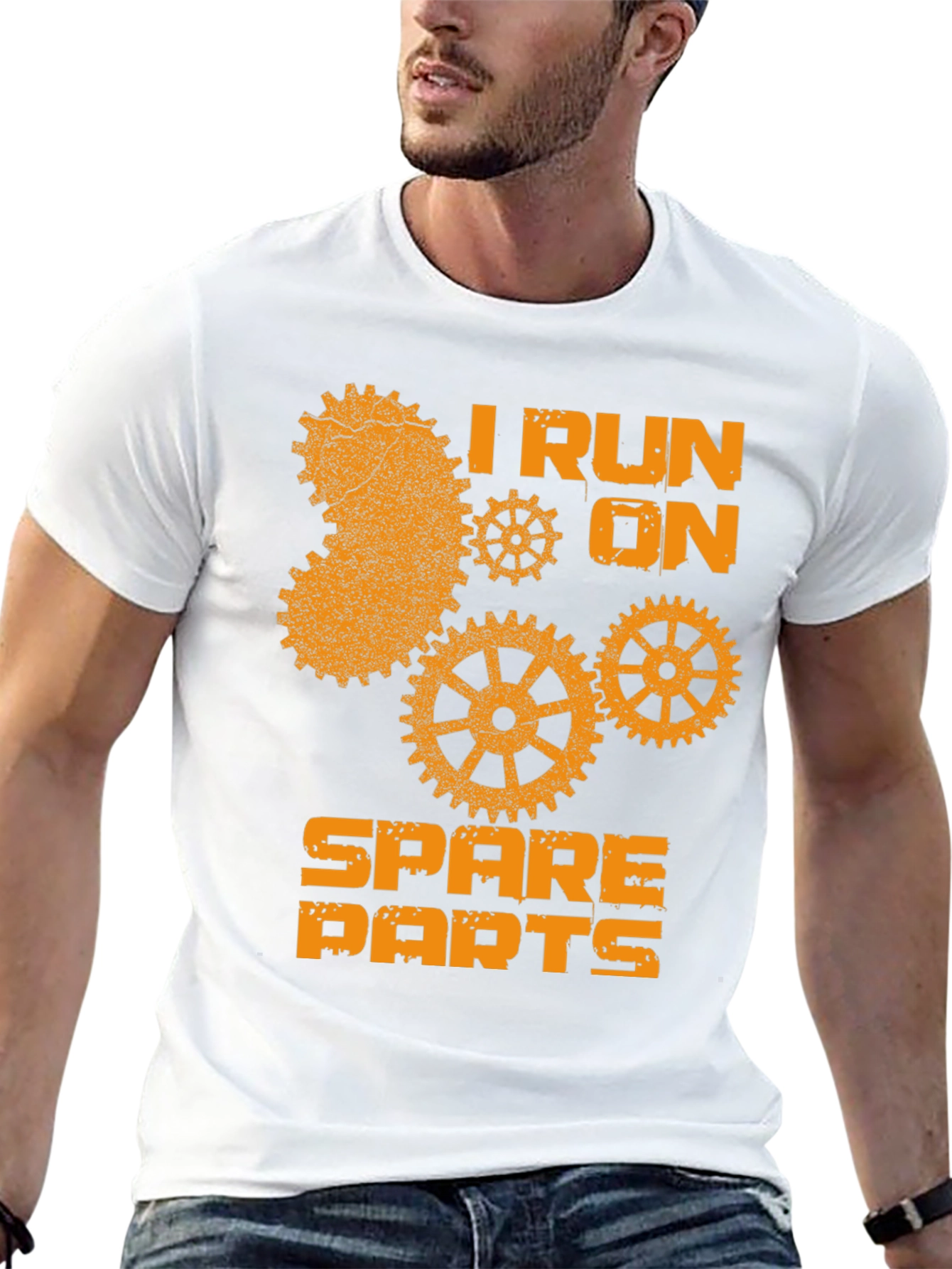 I Run on Spare Parts Mens Black T-Shirt
