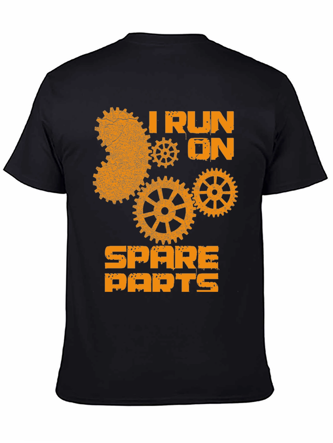 I Run on Spare Parts Mens Black T-Shirt