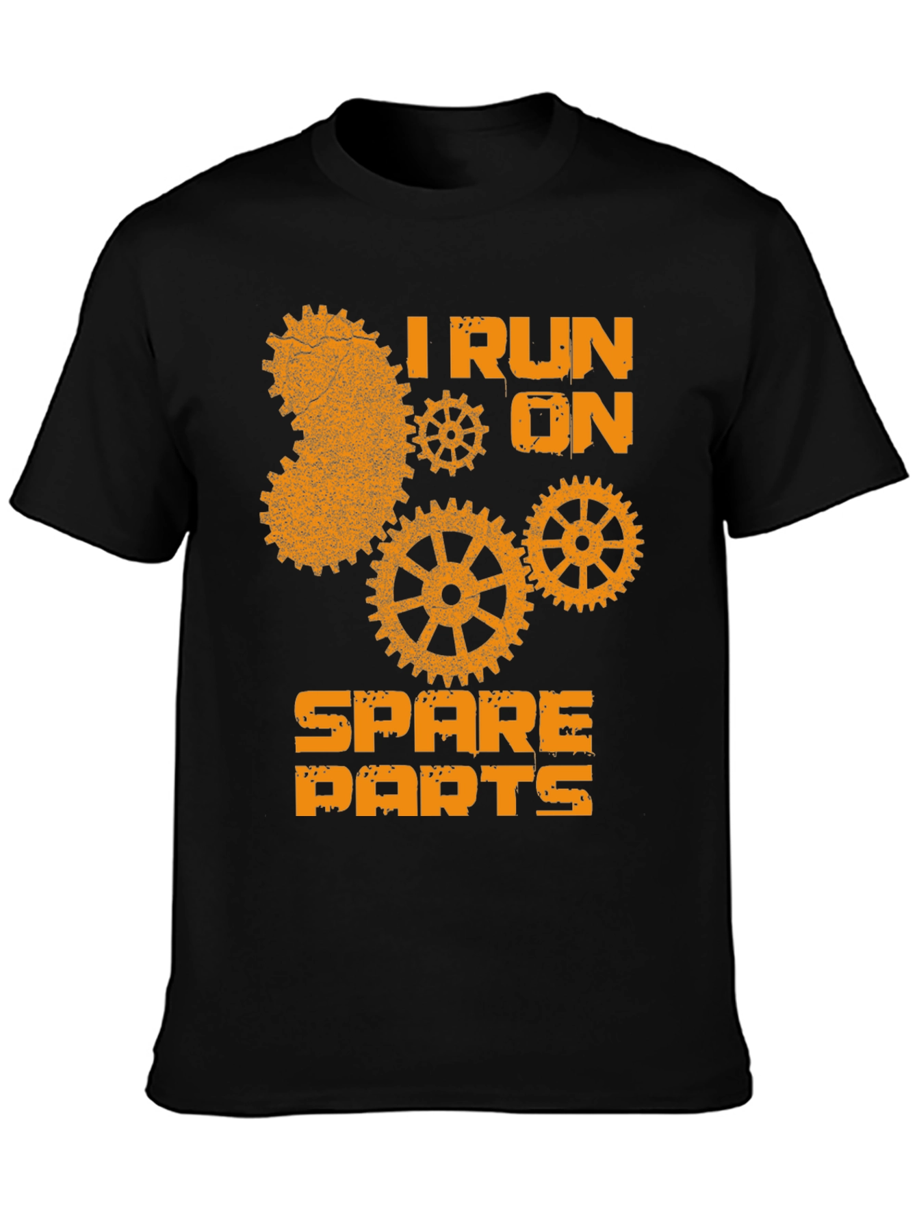 I Run on Spare Parts Mens Black T-Shirt
