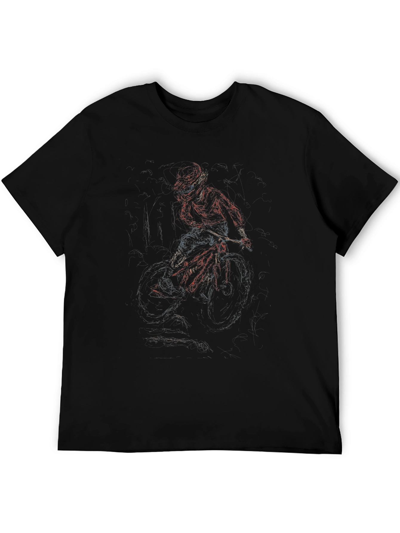 Edgy Graphic Tee - Red & Black Rider Design