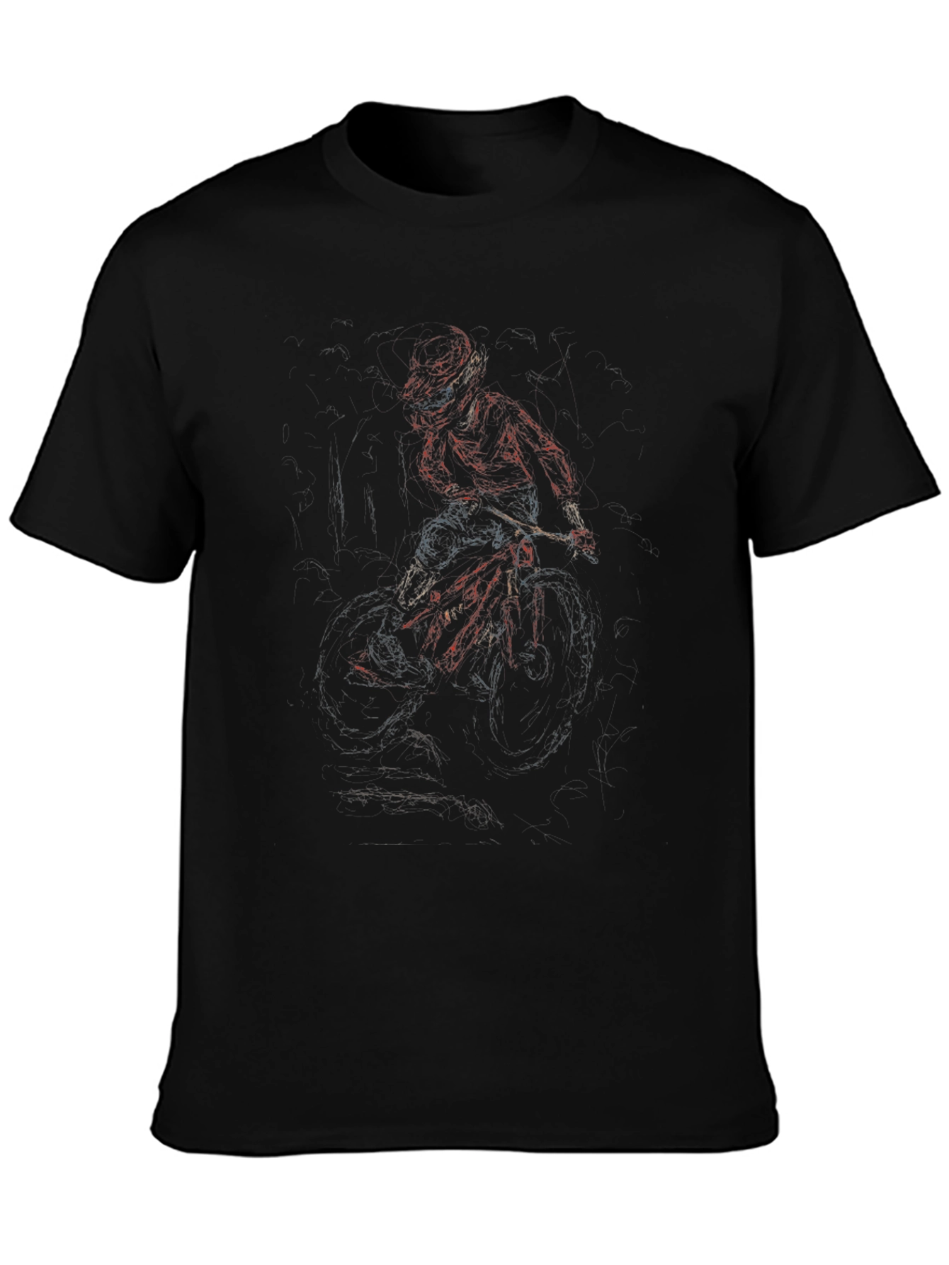 Edgy Graphic Tee - Red & Black Rider Design
