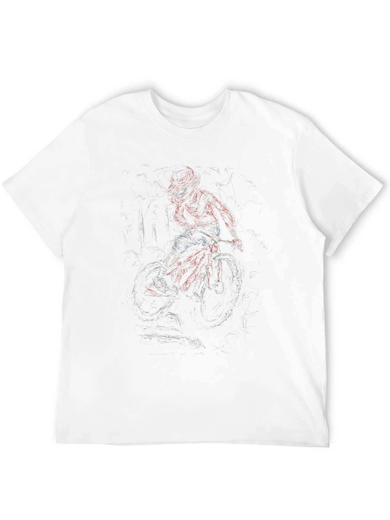 Edgy Graphic Tee - Red & Black Rider Design