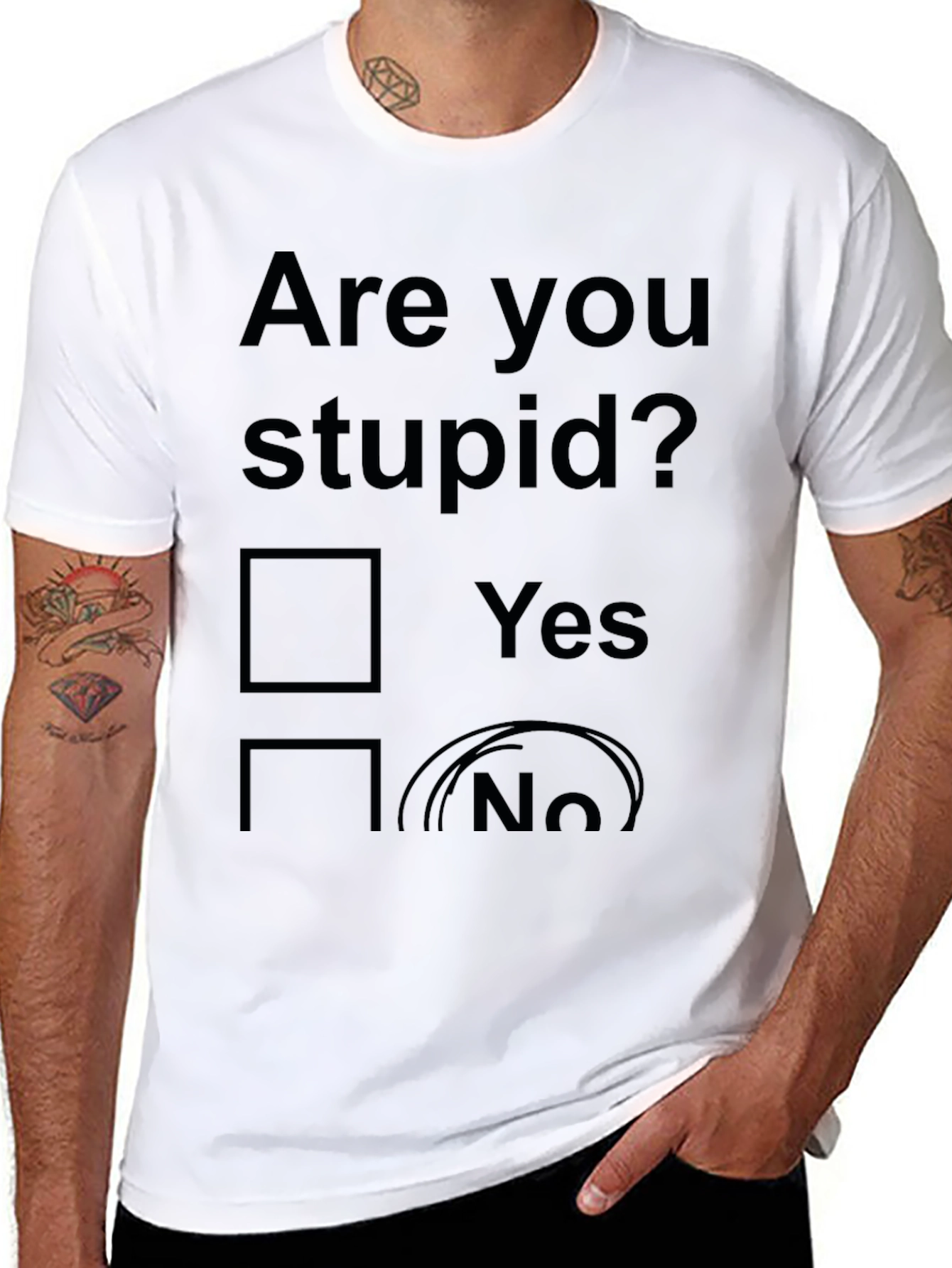 Funny Are You Stupid? Novelty T-Shirt
