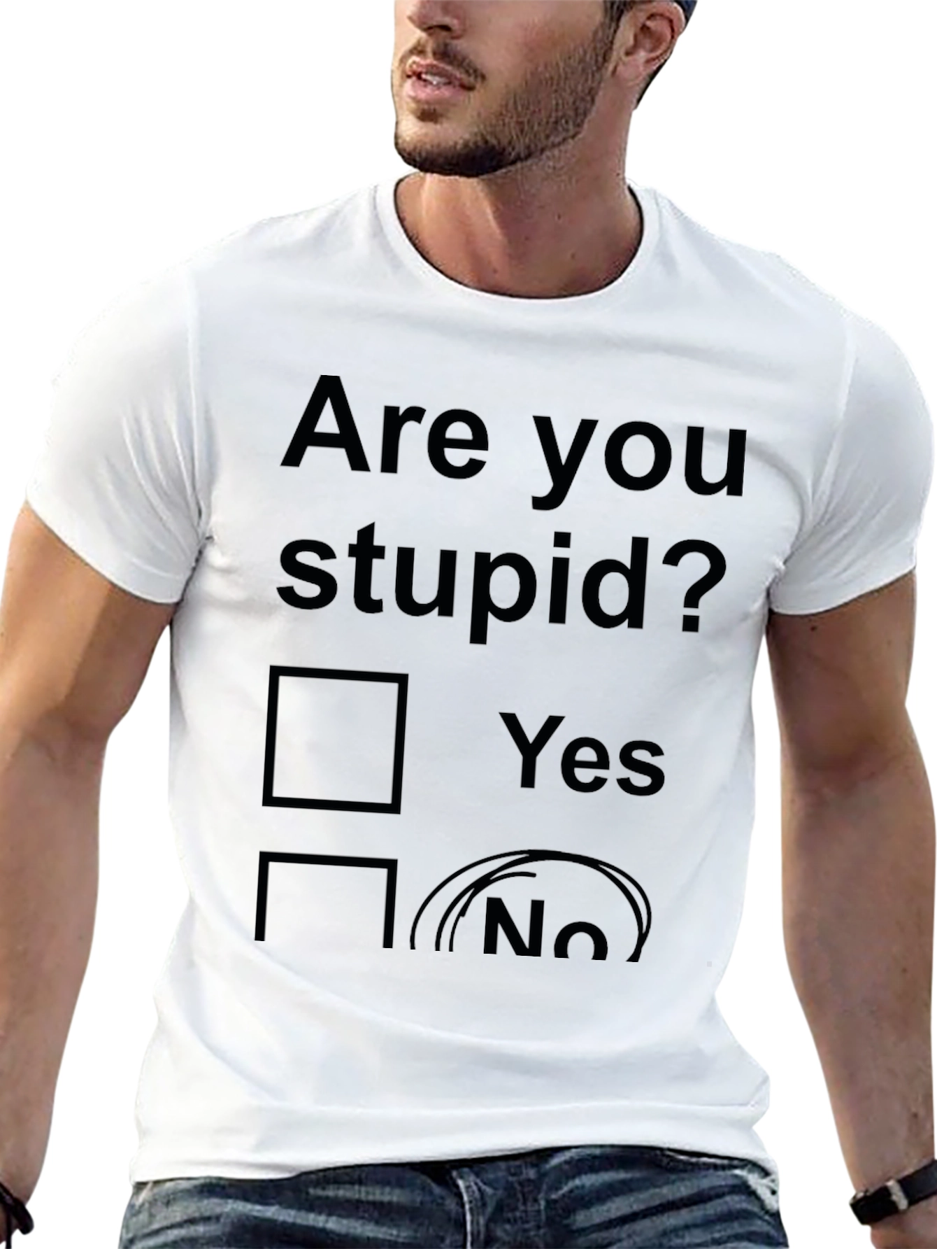 Funny Are You Stupid? Novelty T-Shirt