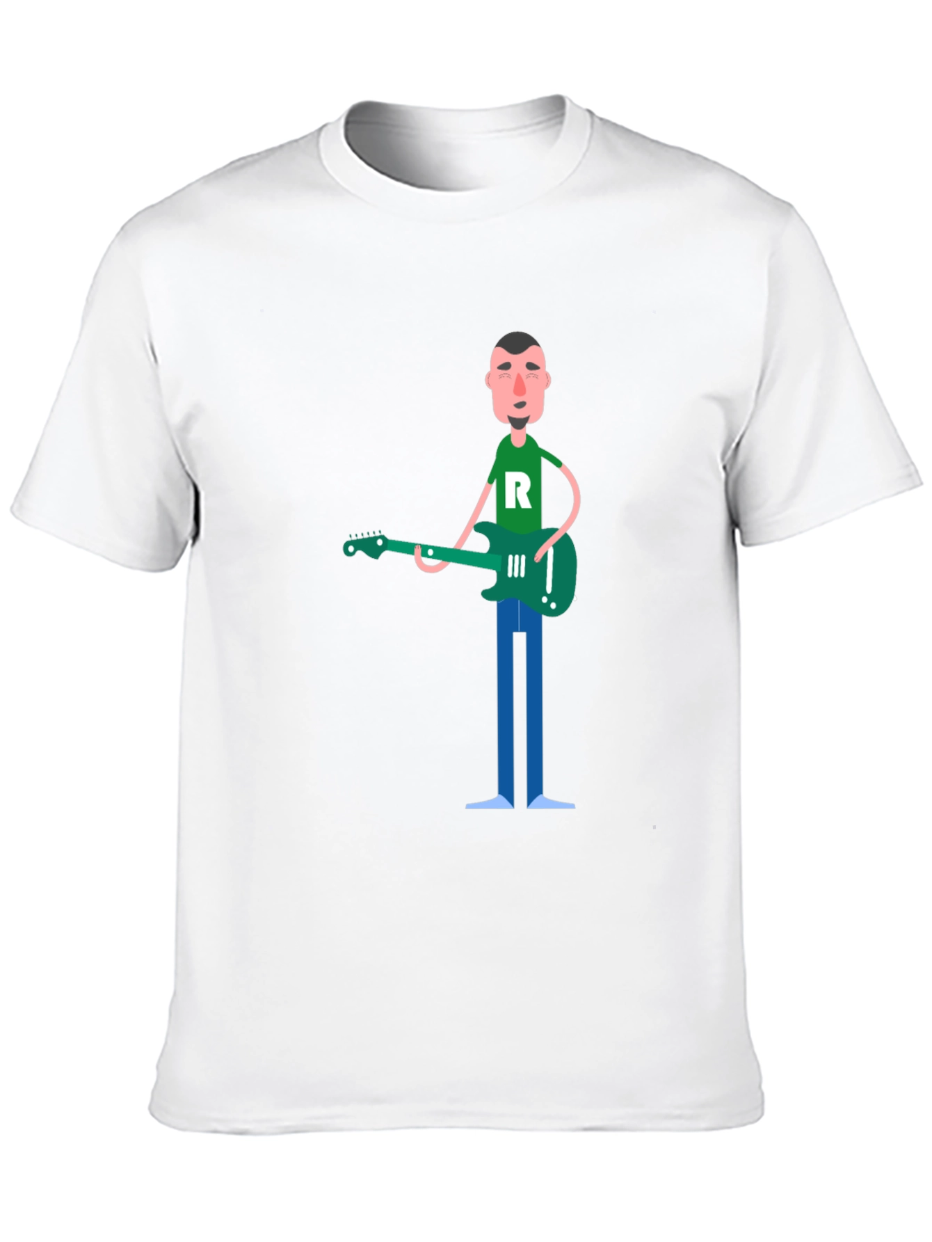 Cartoon Guitarist Graphic T-Shirt
