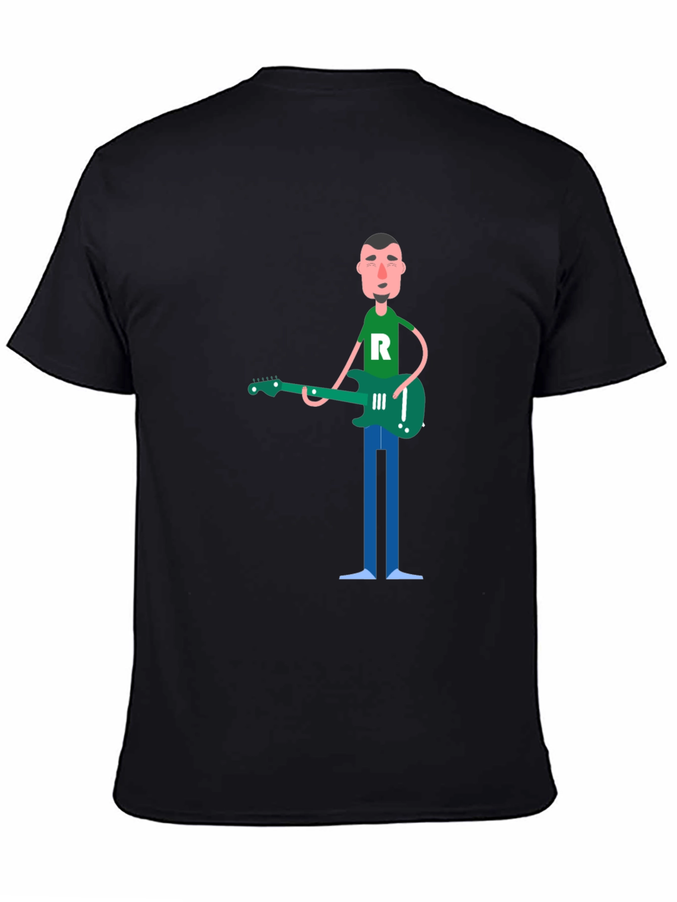 Cartoon Guitarist Graphic T-Shirt