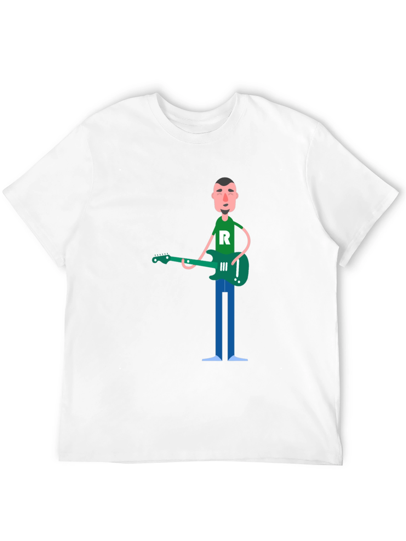 Cartoon Guitarist Graphic T-Shirt