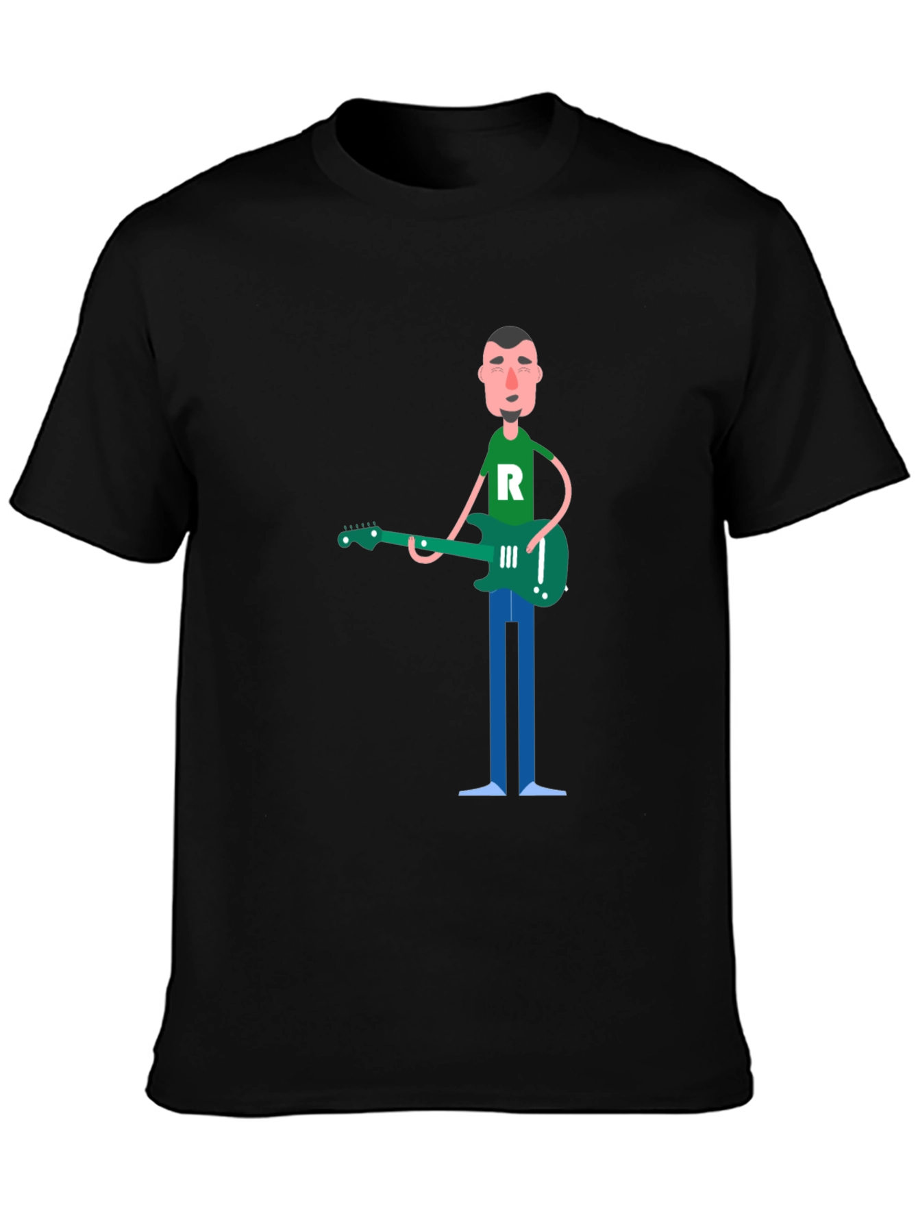 Cartoon Guitarist Graphic T-Shirt