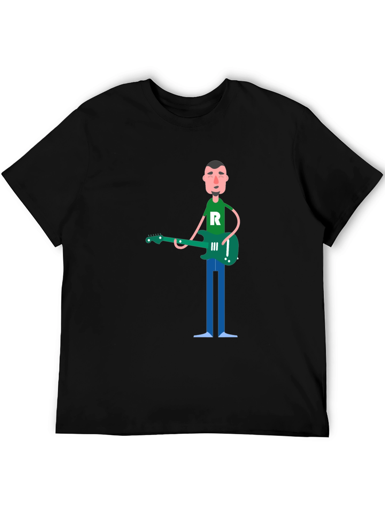 Cartoon Guitarist Graphic T-Shirt