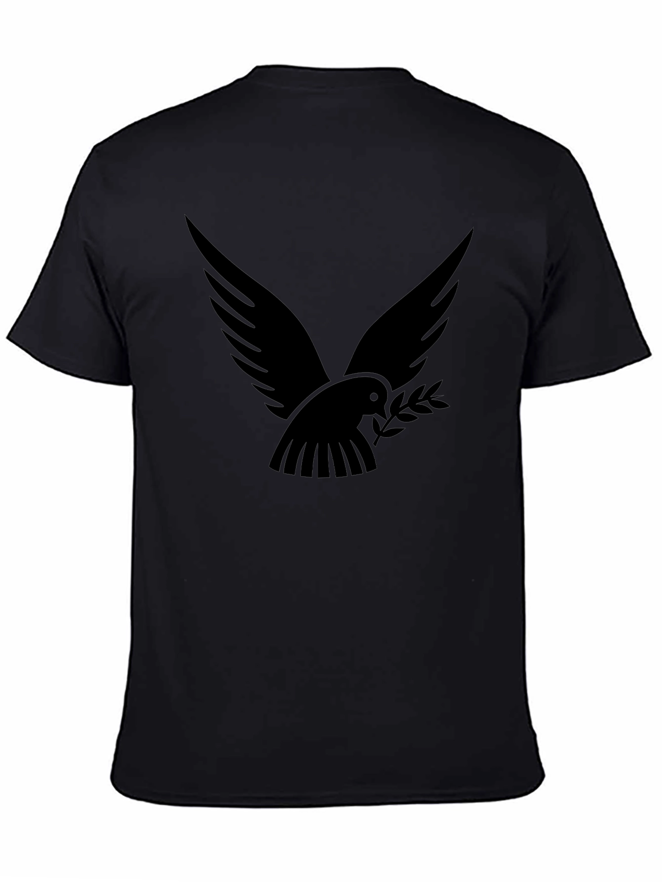 Dove Peace T-Shirt - Soft Black Cotton Graphic Tee