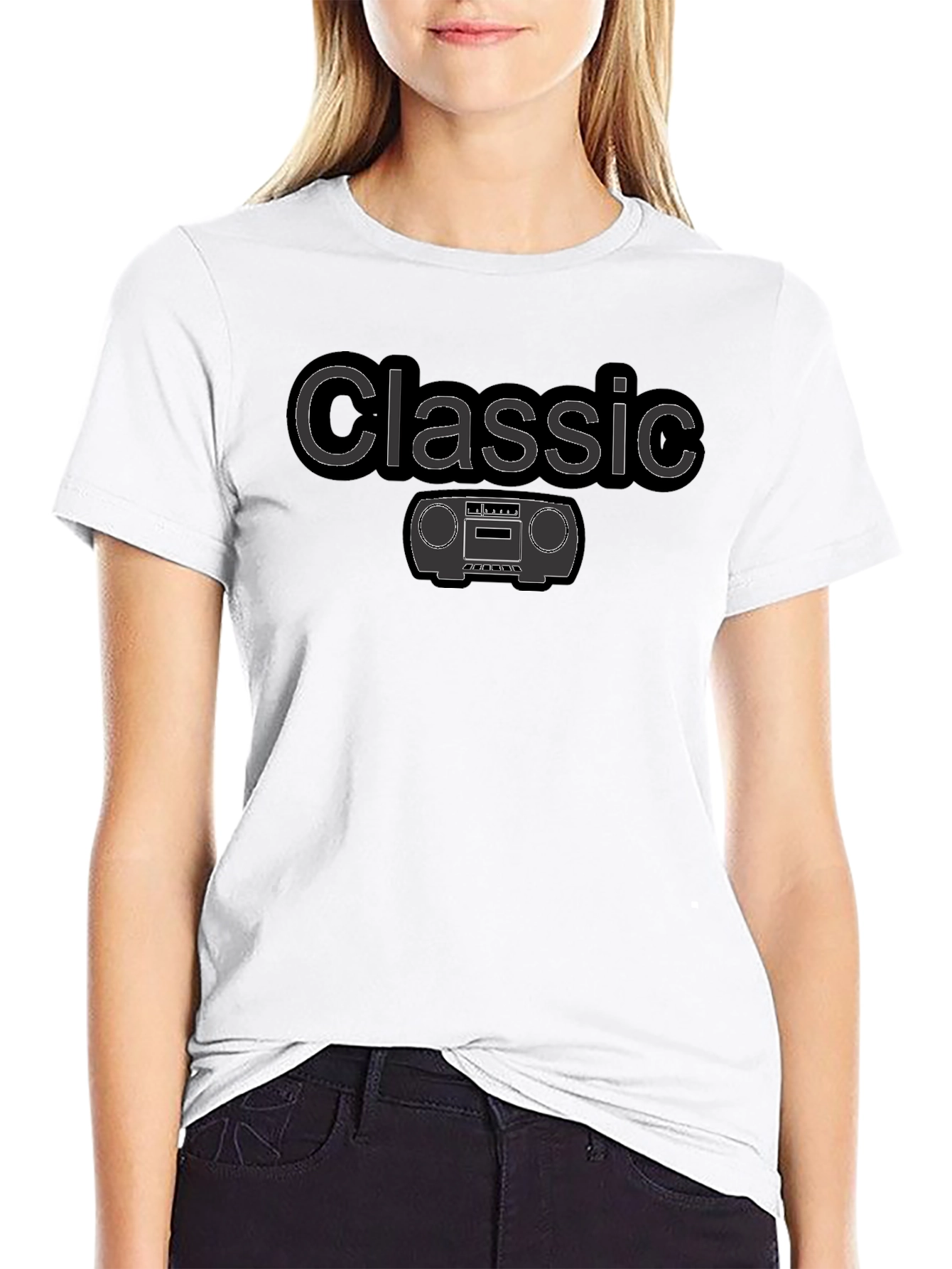 Classic Boombox Graphic Tee - Retro Style T-Shirt