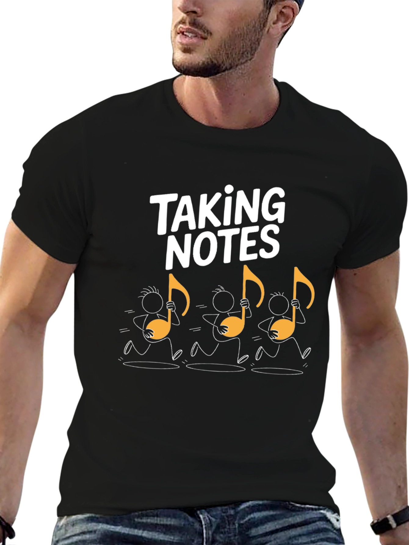 Taking Notes Music T-Shirt - Black Novelty Tee