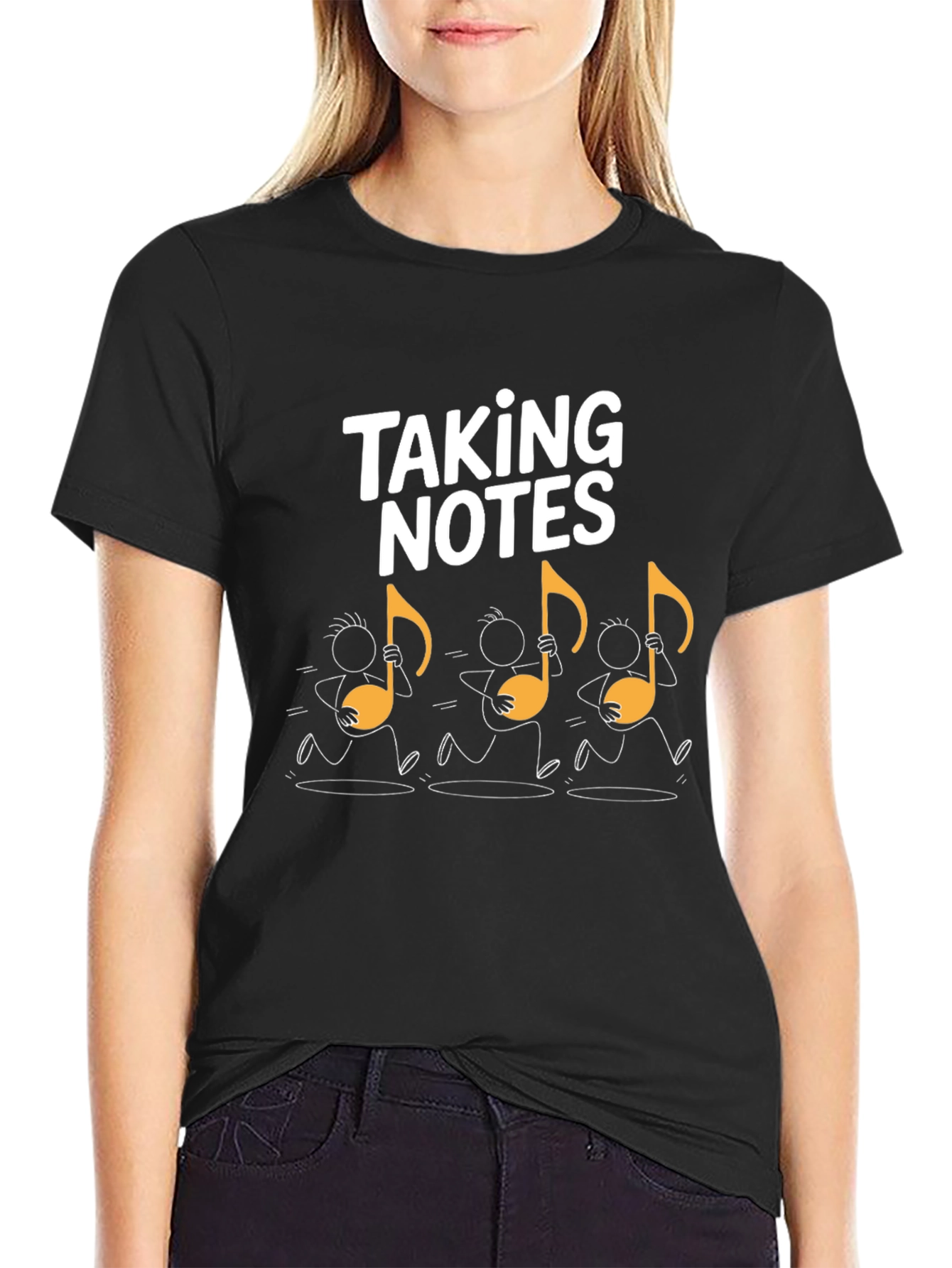 Taking Notes Music T-Shirt - Black Novelty Tee
