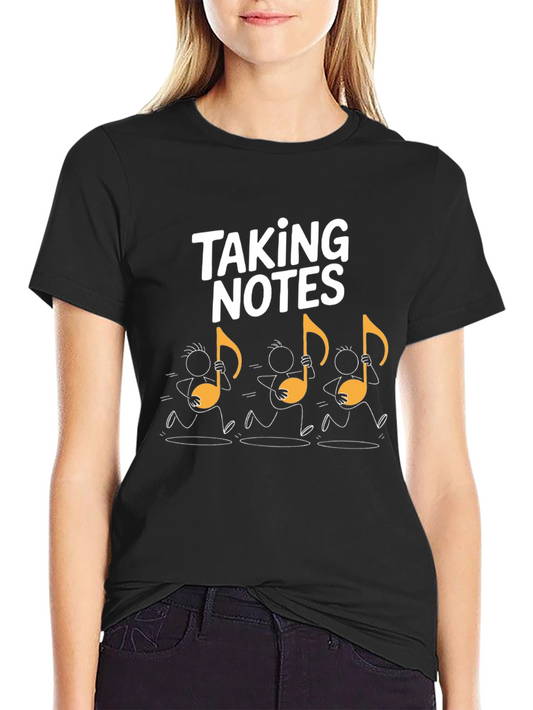 Taking Notes Music T-Shirt - Black Novelty Tee