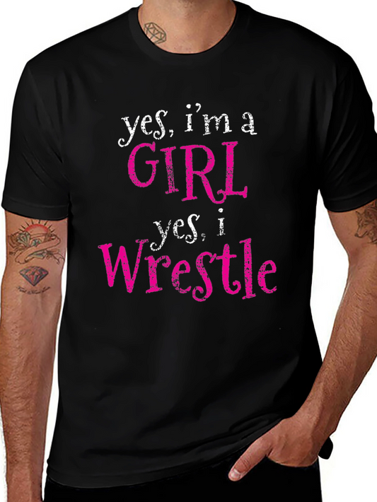 Girl Wrestler Graphic Tee - Yes Im A Girl! Womens Wrestling Shirt
