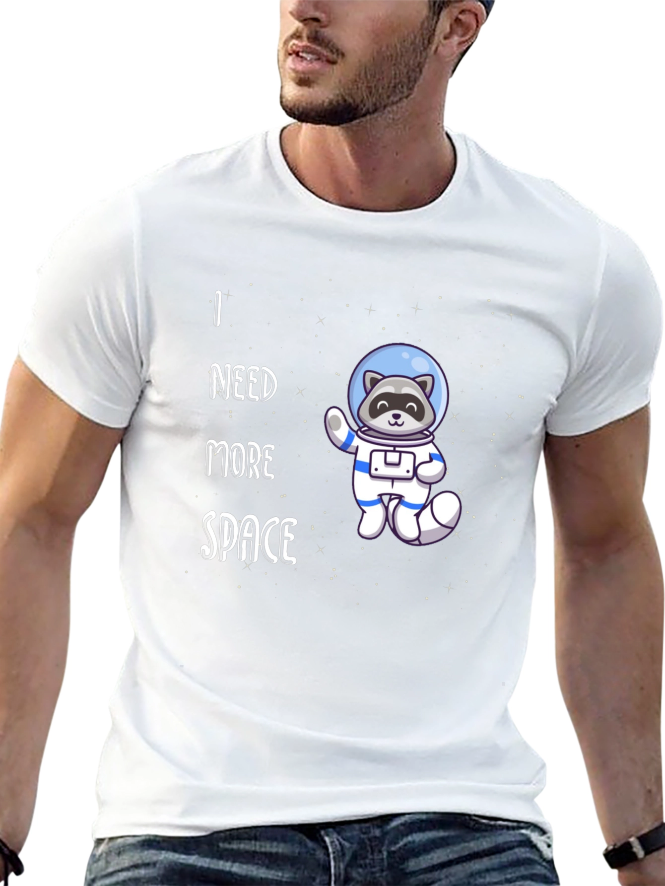 I Need More Space T-Shirt - Raccoon Astronaut