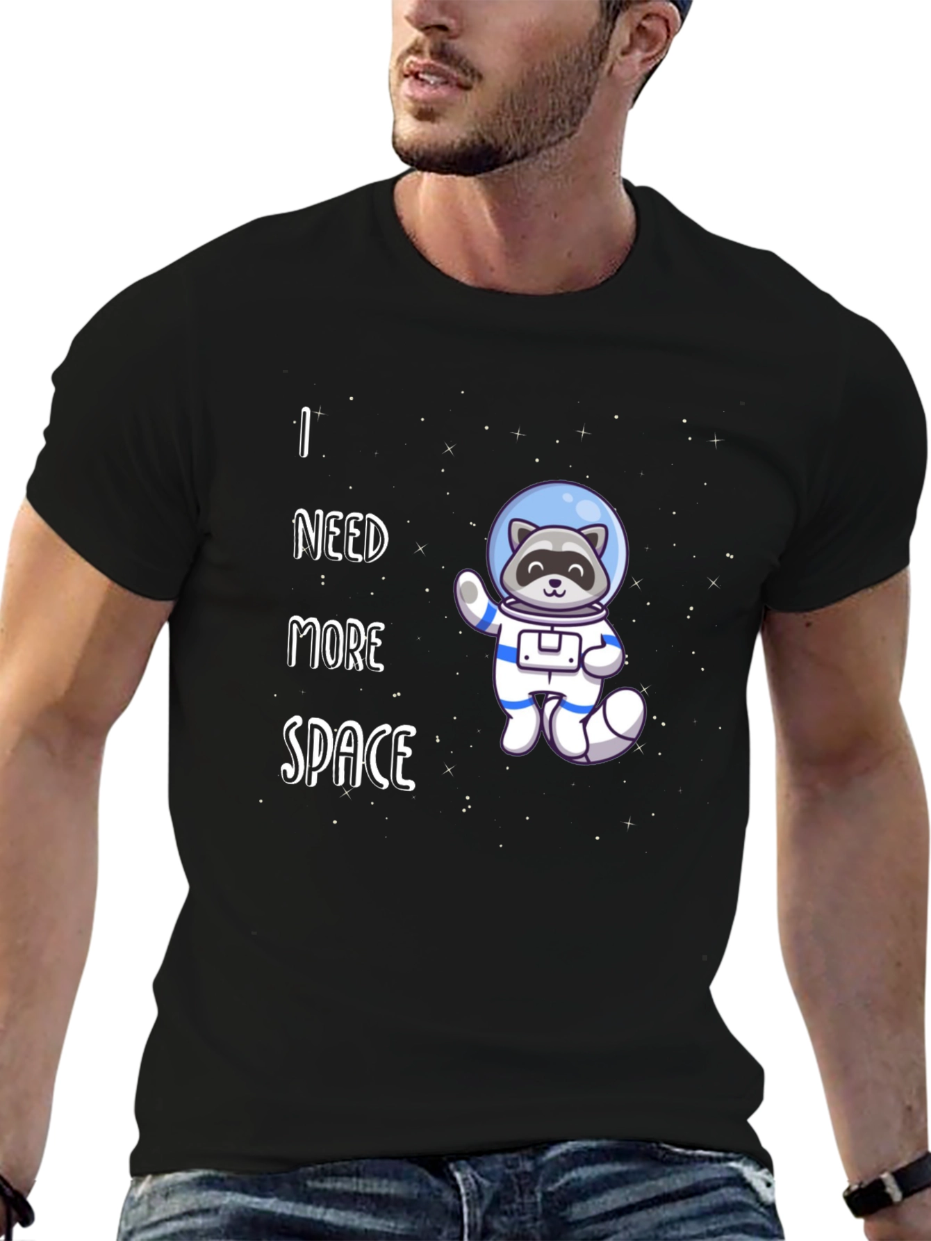 I Need More Space T-Shirt - Raccoon Astronaut