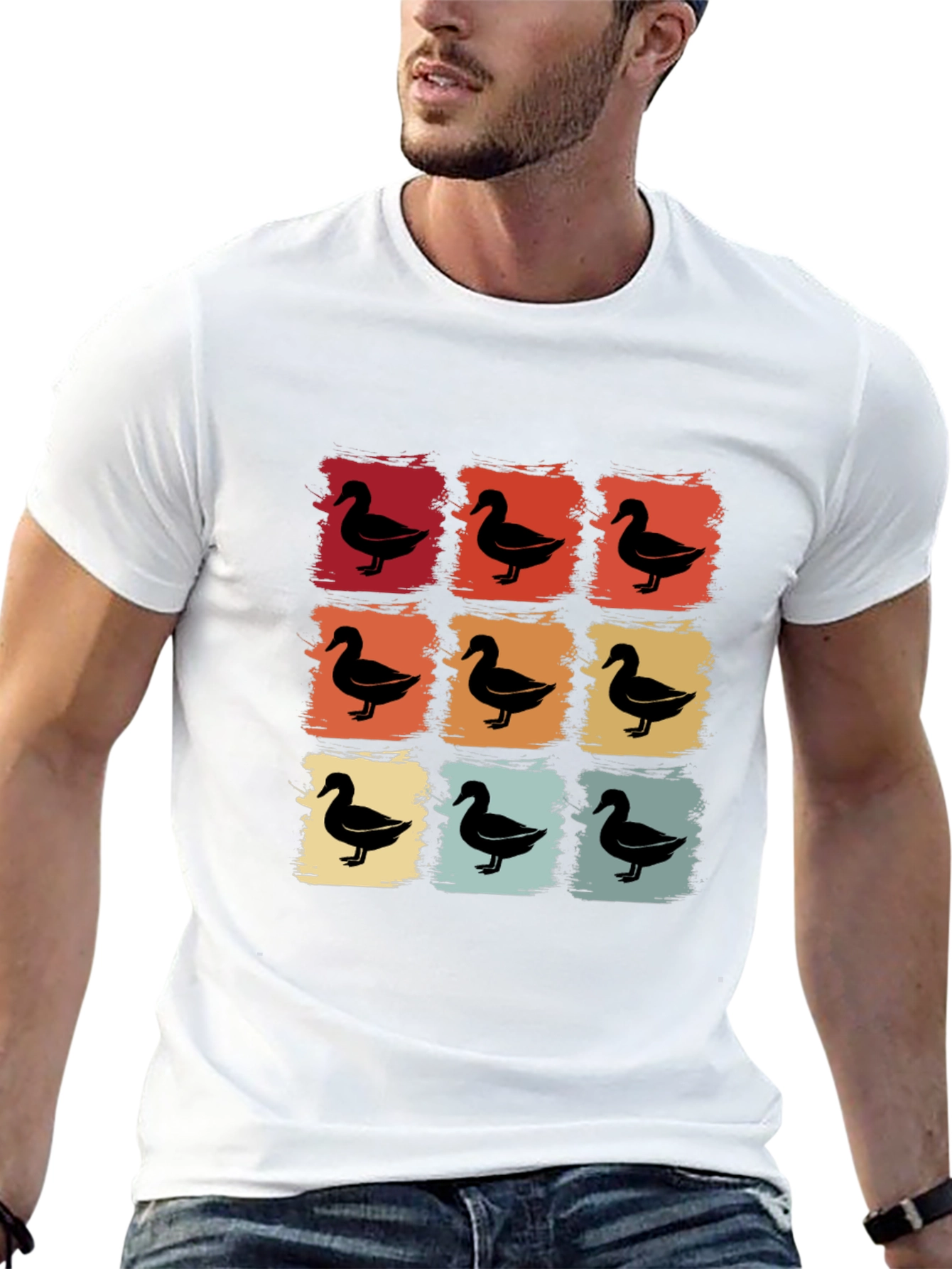 Retro Duck Square T-Shirt - Unique Design