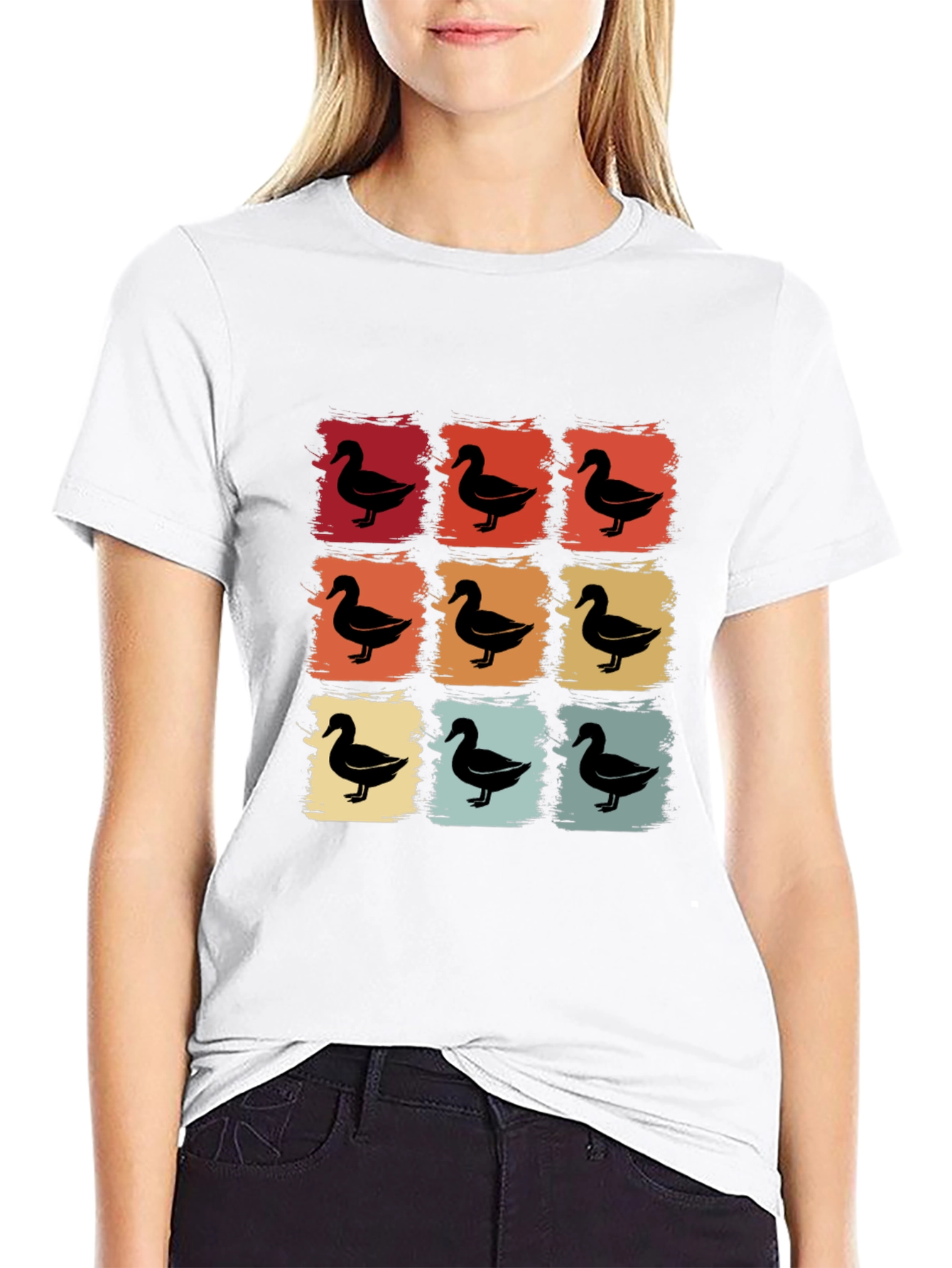 Retro Duck Square T-Shirt - Unique Design