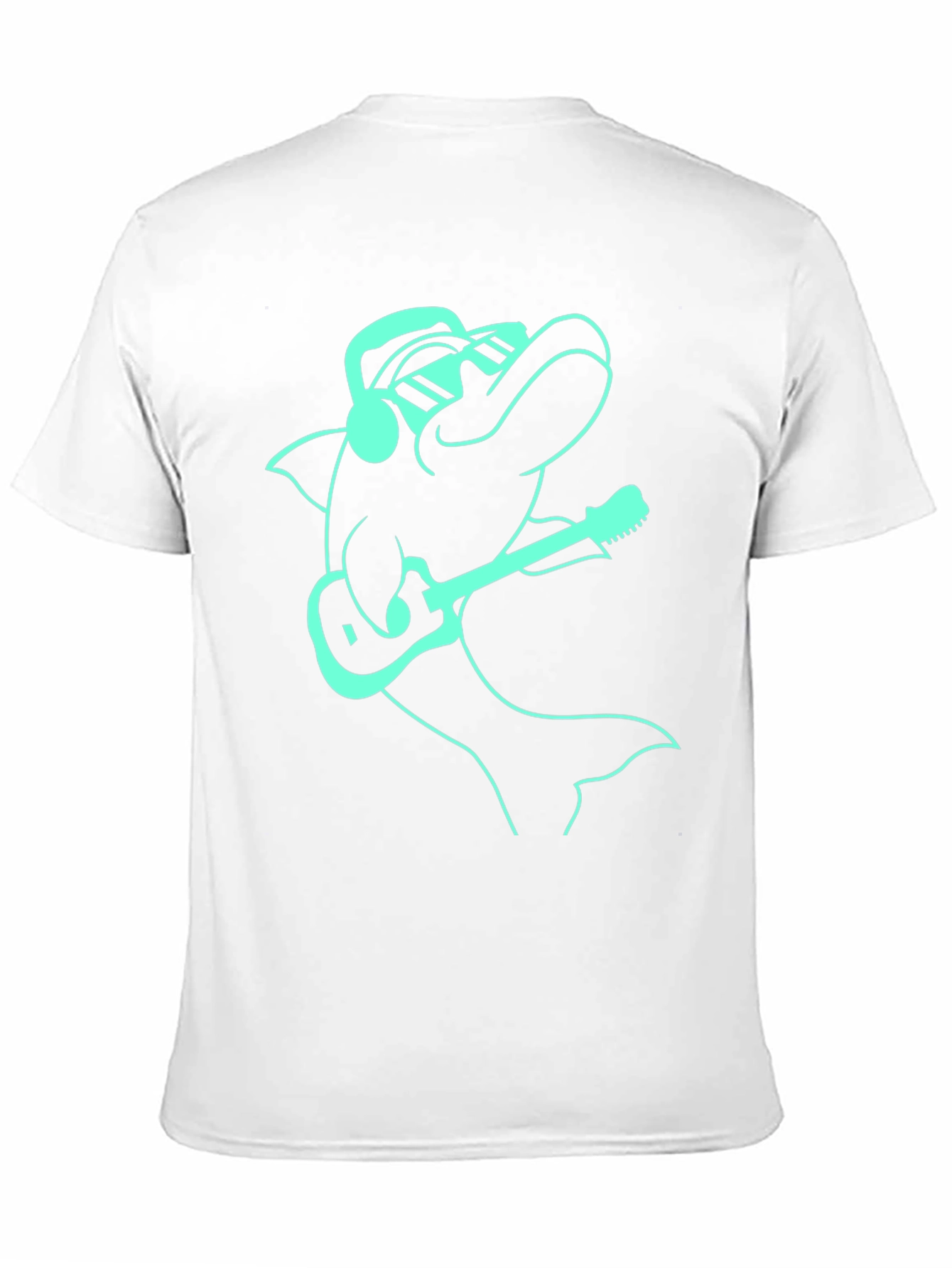 Cool Dolphin Guitarist Graphic Tee - Black