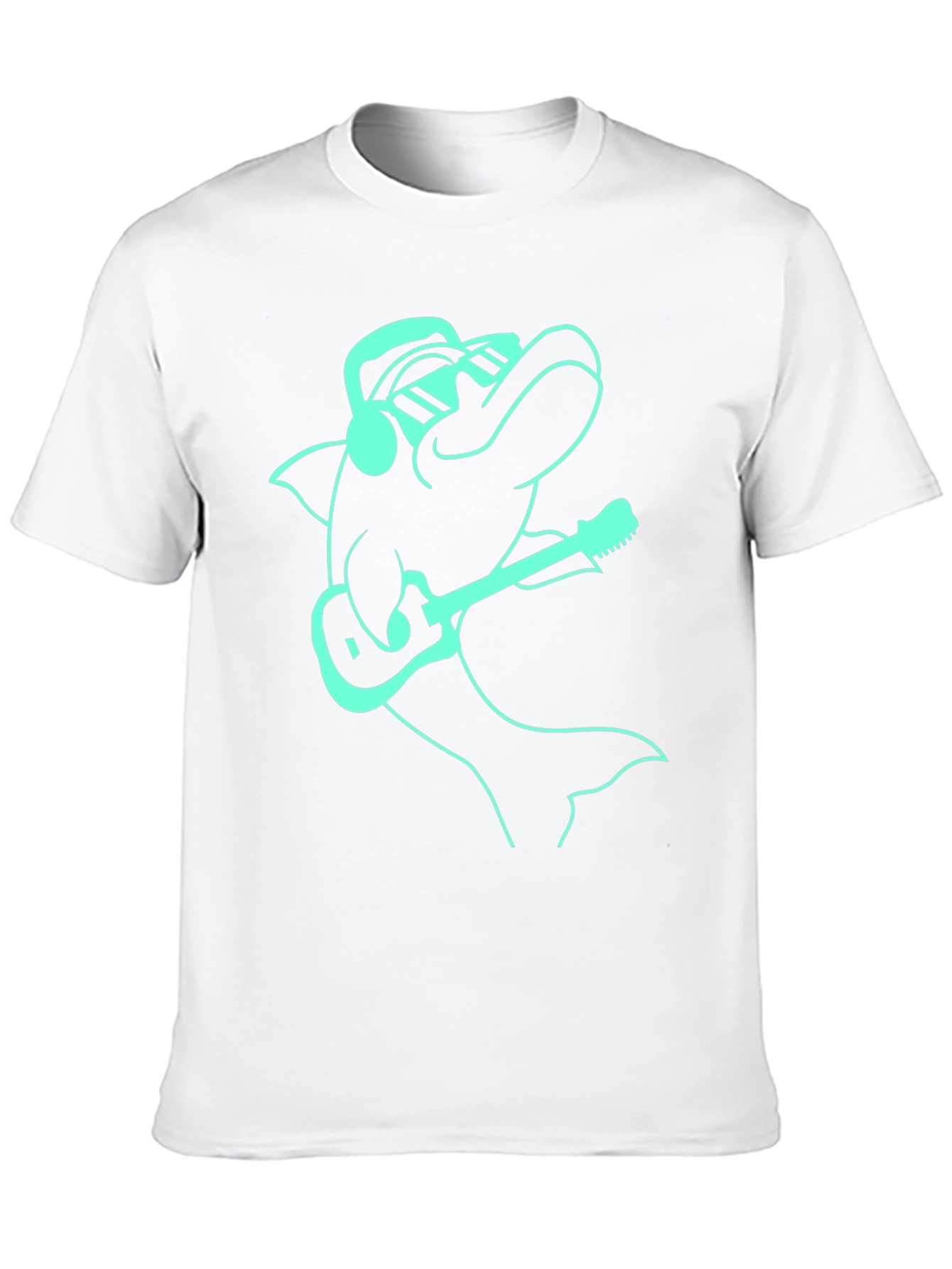Cool Dolphin Guitarist Graphic Tee - Black