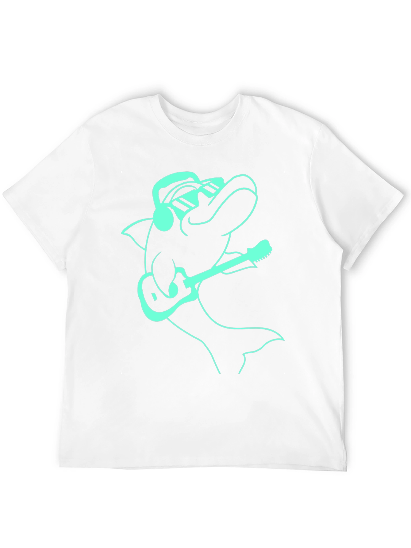 Cool Dolphin Guitarist Graphic Tee - Black