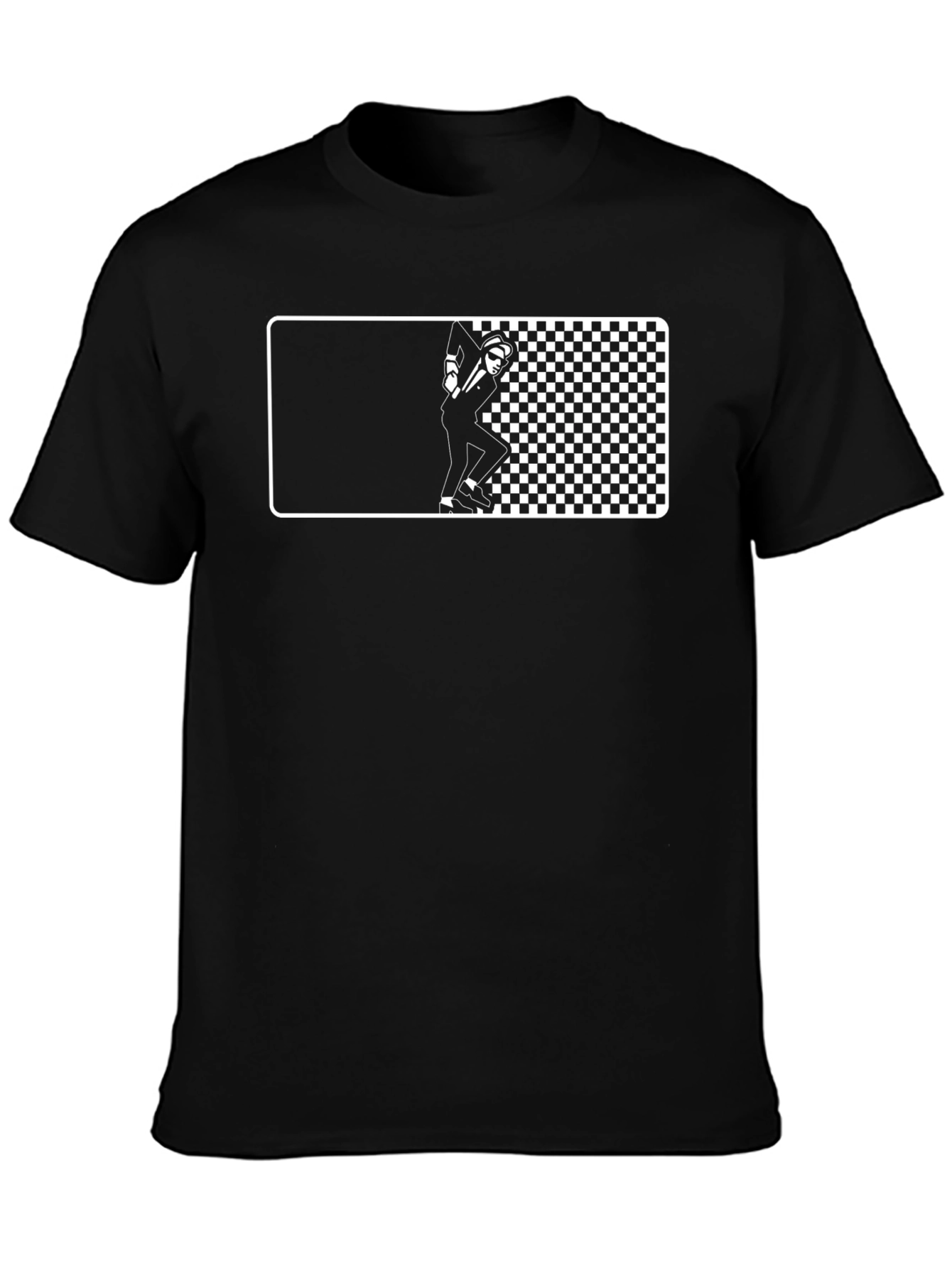 Mod Checkerboard T-Shirt - Black & White Design