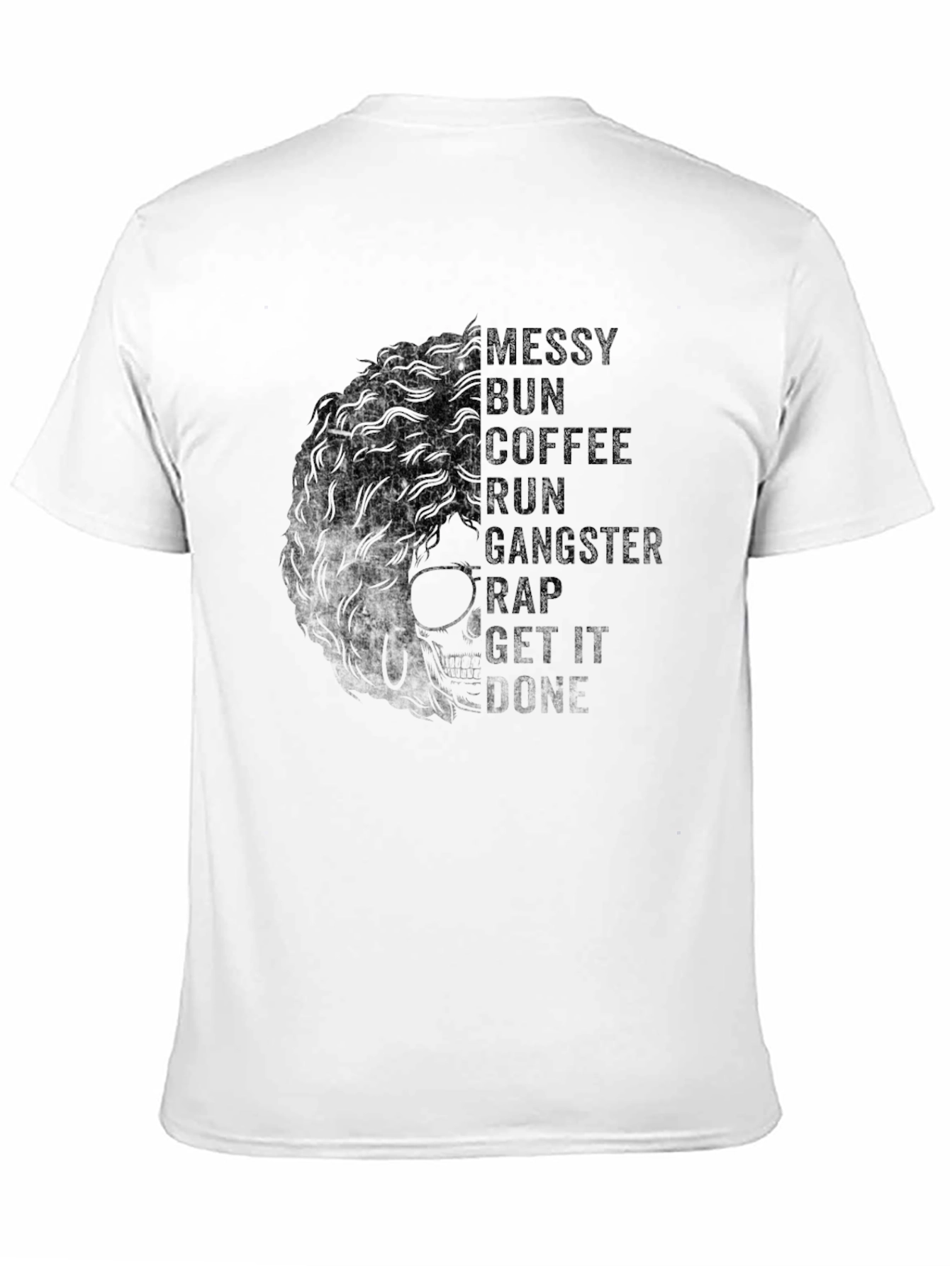 Messy Bun Coffee Run T-Shirt - Black Graphic Tee