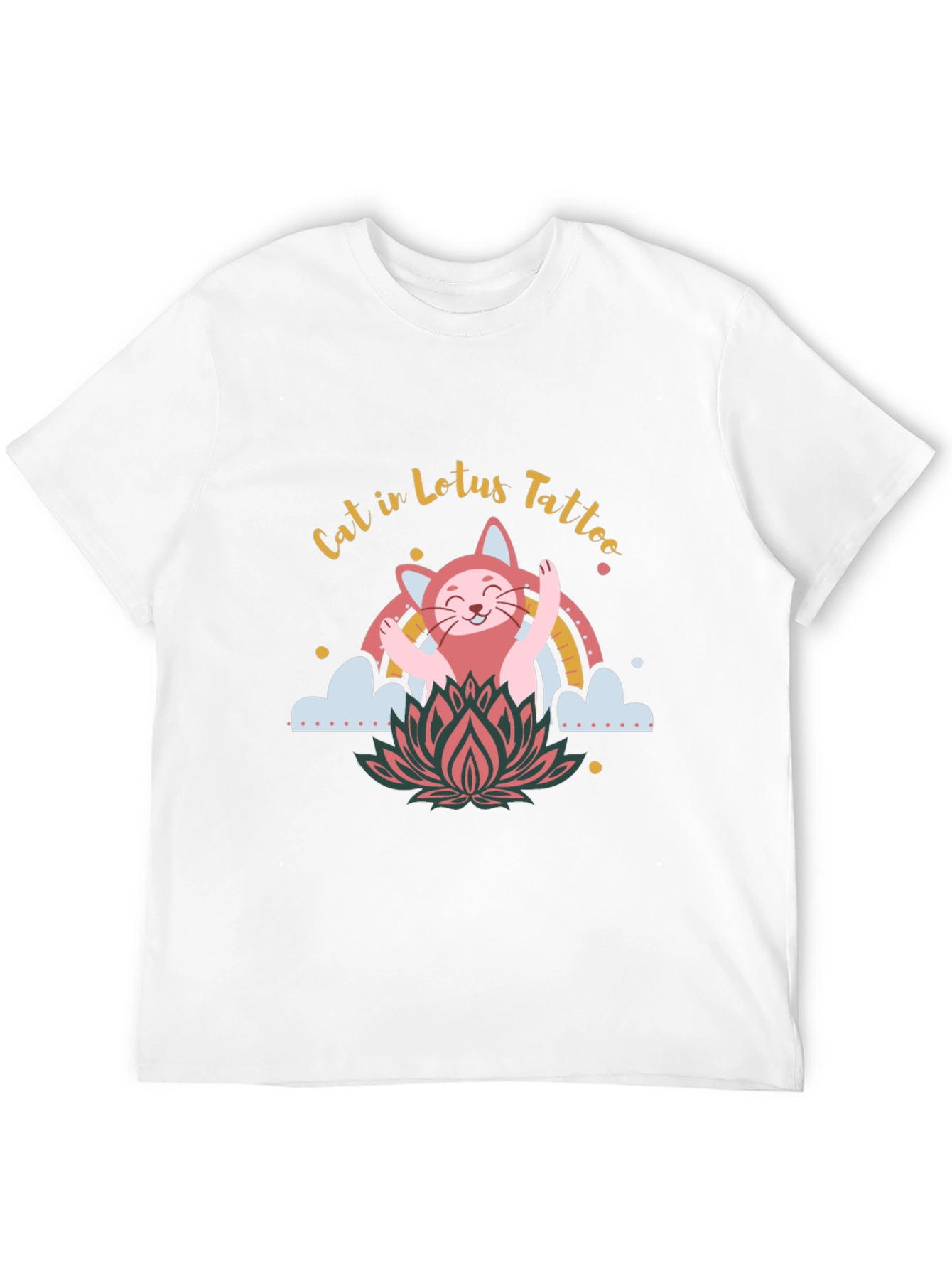 Cat in Lotus Tattoo Graphic Tee