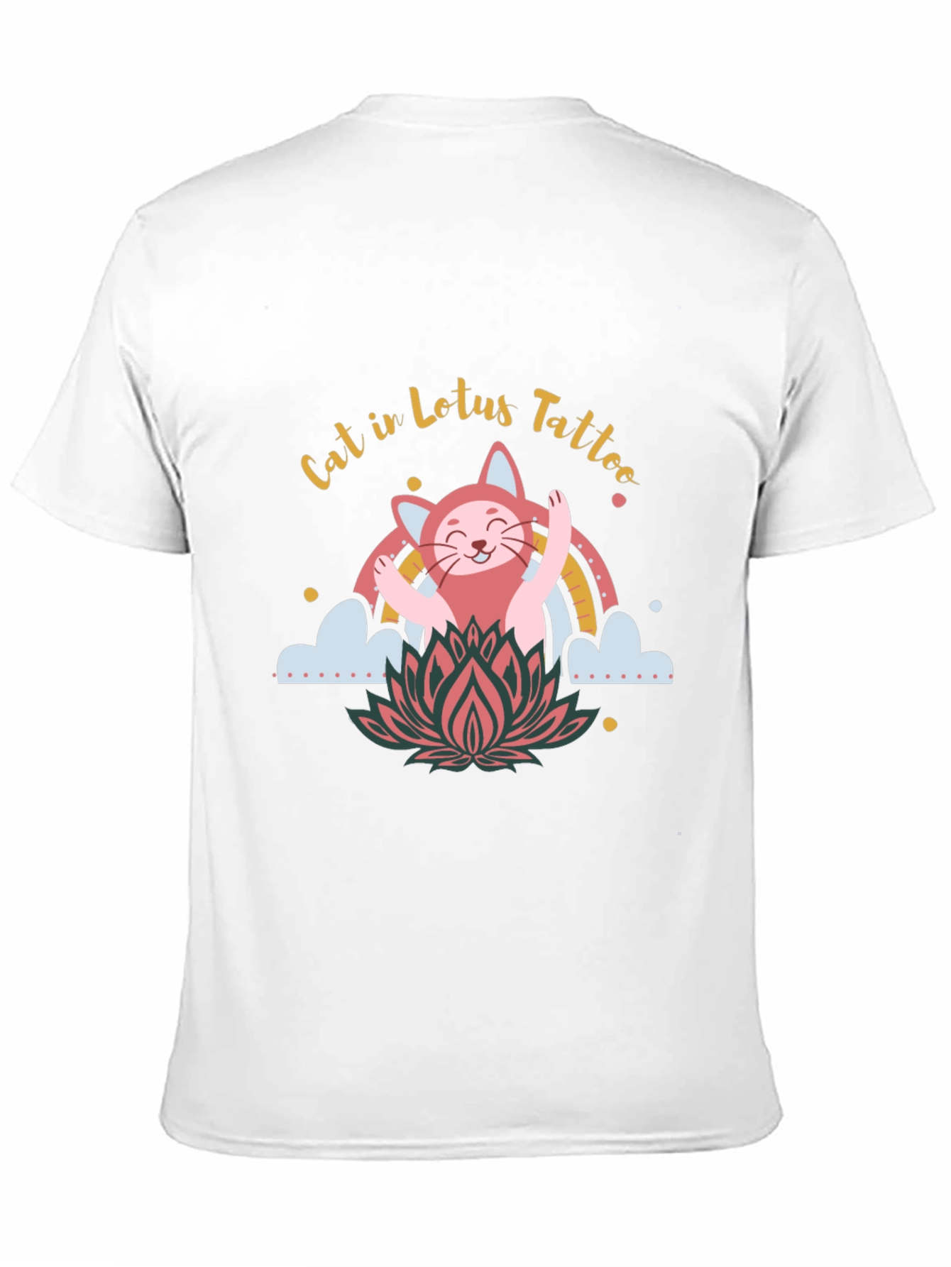 Cat in Lotus Tattoo Graphic Tee