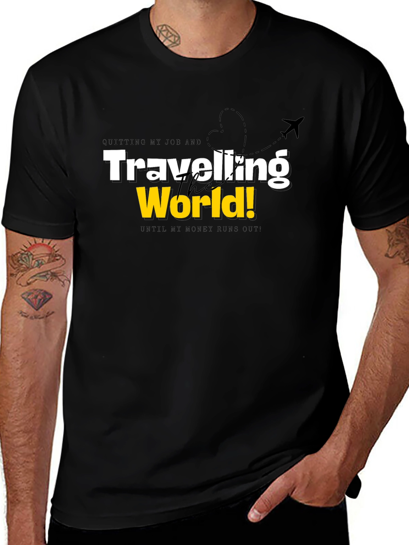 Quitting My Job Traveling the World Black T-Shirt