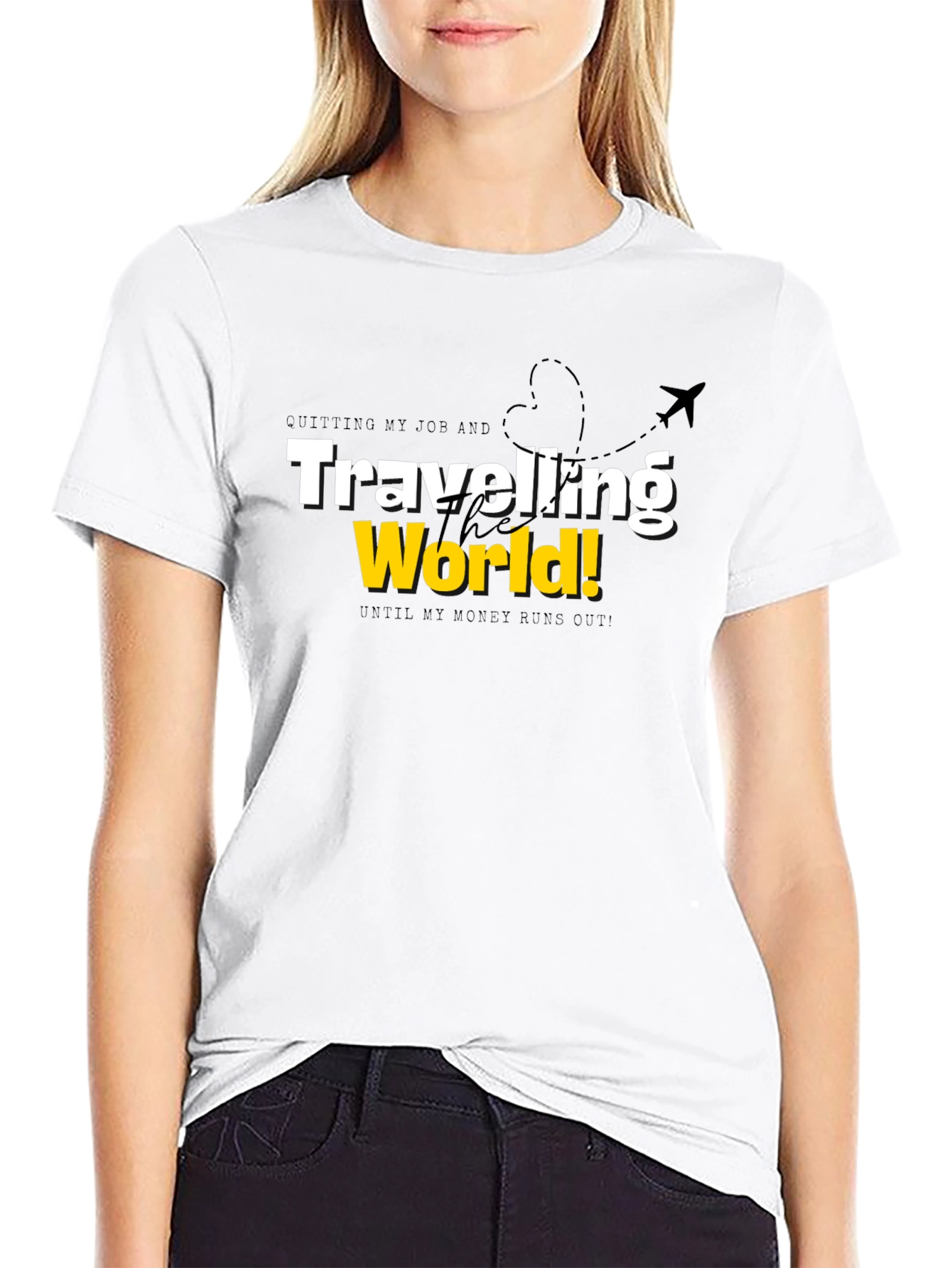 Quitting My Job Traveling the World Black T-Shirt
