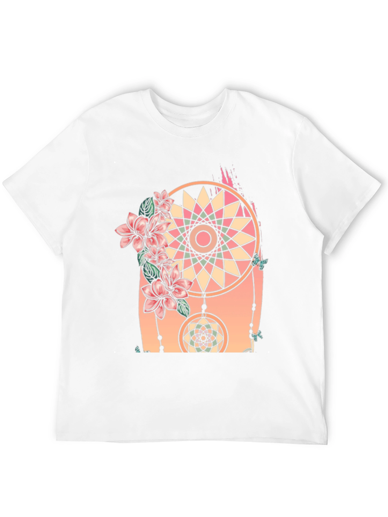Dreamcatcher Floral Print Black T-Shirt