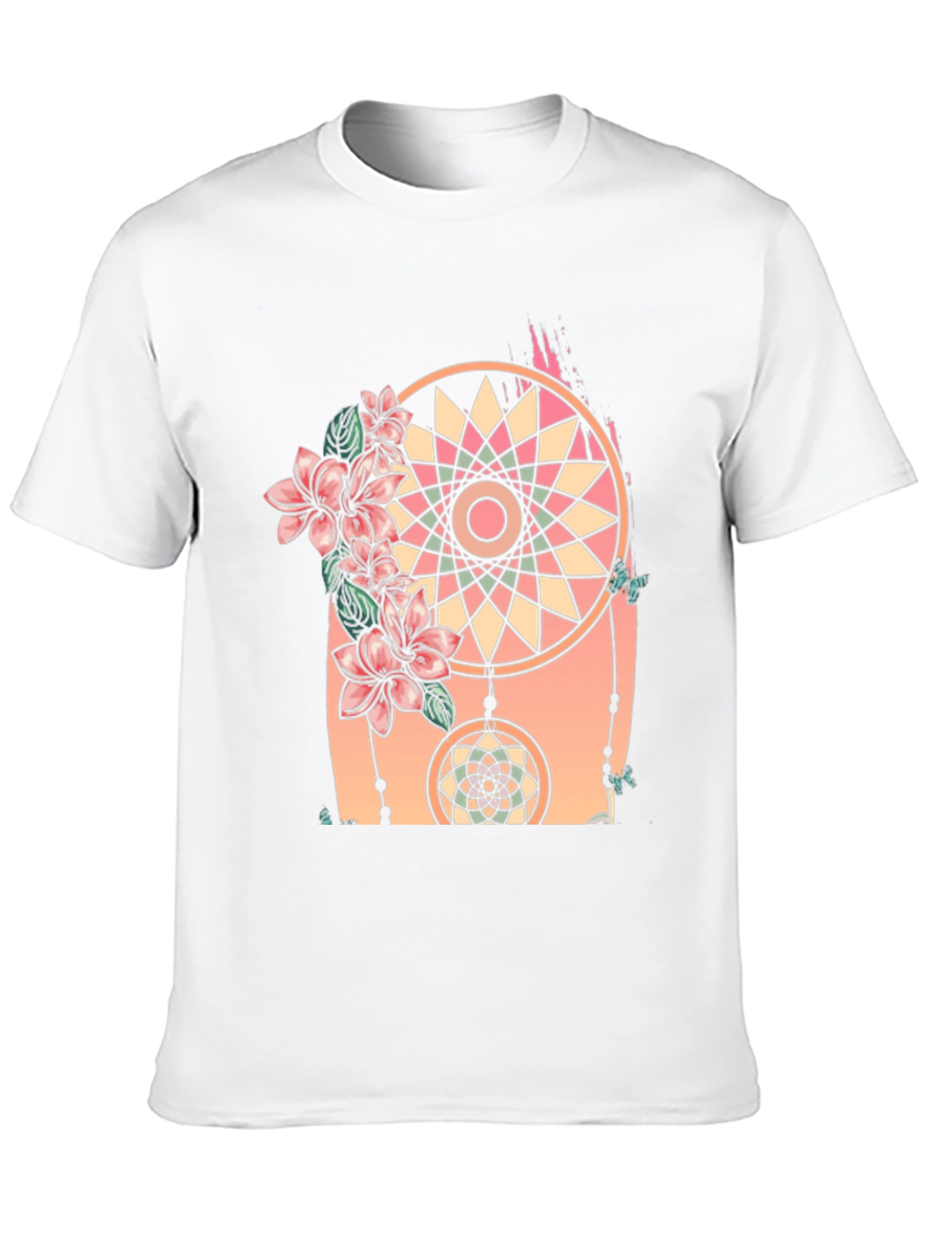 Dreamcatcher Floral Print Black T-Shirt