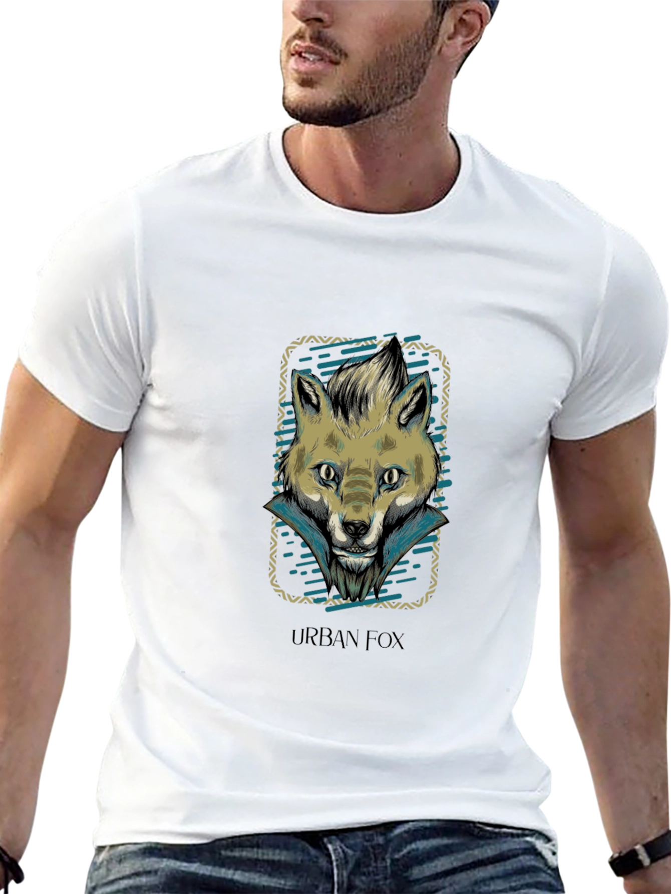 Urban Fox Graphic Print Crew Neck T-Shirt