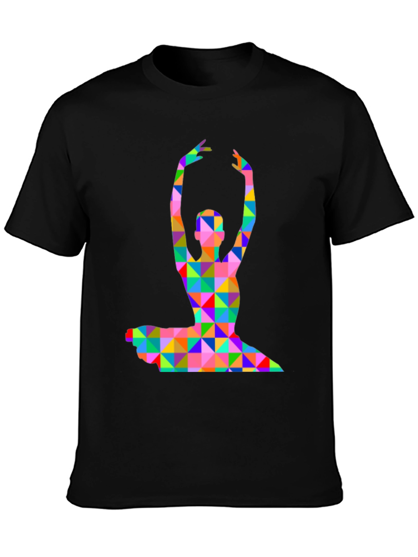 Geometric Ballerina Graphic T-Shirt - Black