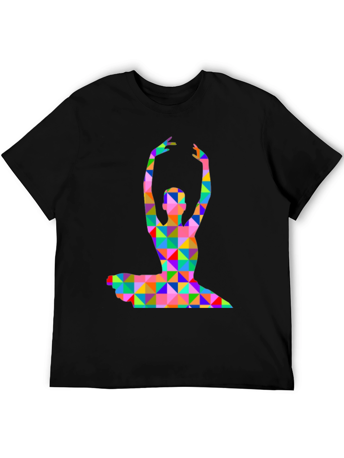 Geometric Ballerina Graphic T-Shirt - Black