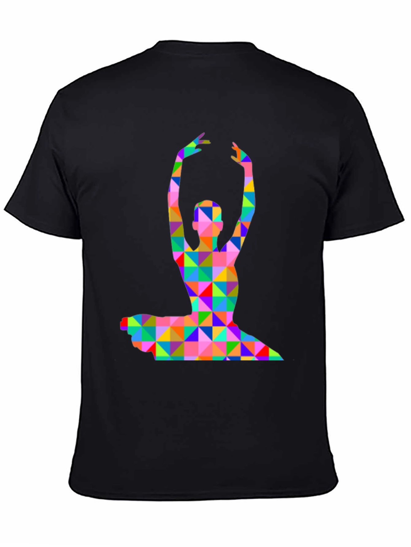 Geometric Ballerina Graphic T-Shirt - Black