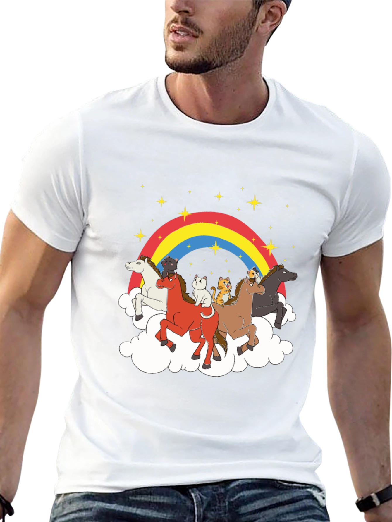 Rainbow Cats and Horses T-Shirt