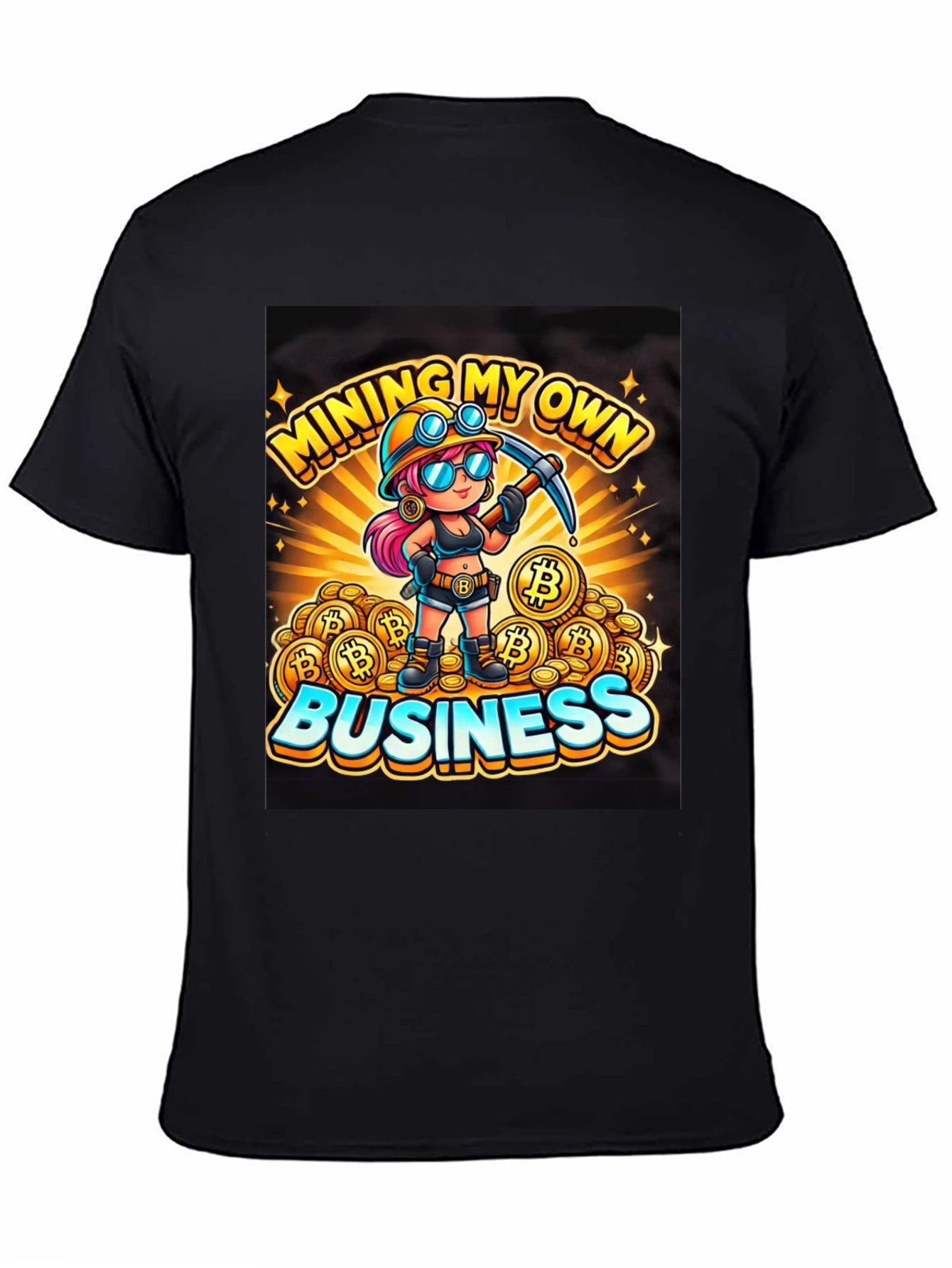 Mining My Own Business Bitcoin Cartoon T-Shirt