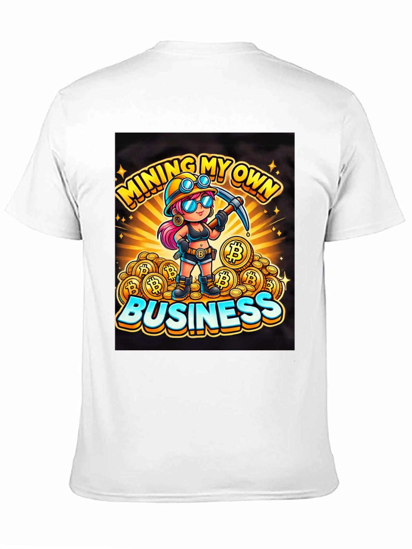 Mining My Own Business Bitcoin Cartoon T-Shirt