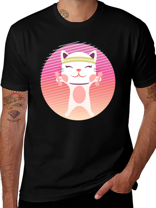 Workout Cat T-Shirt - Fitness Kitten Tee