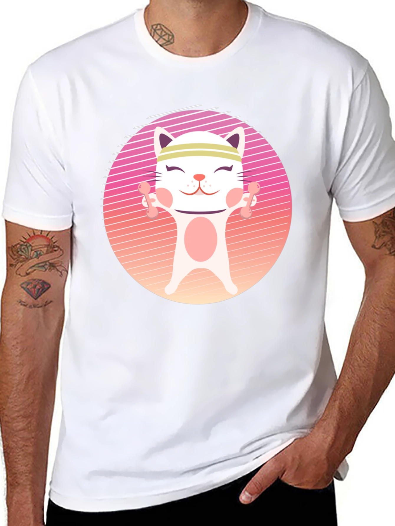 Workout Cat T-Shirt - Fitness Kitten Tee