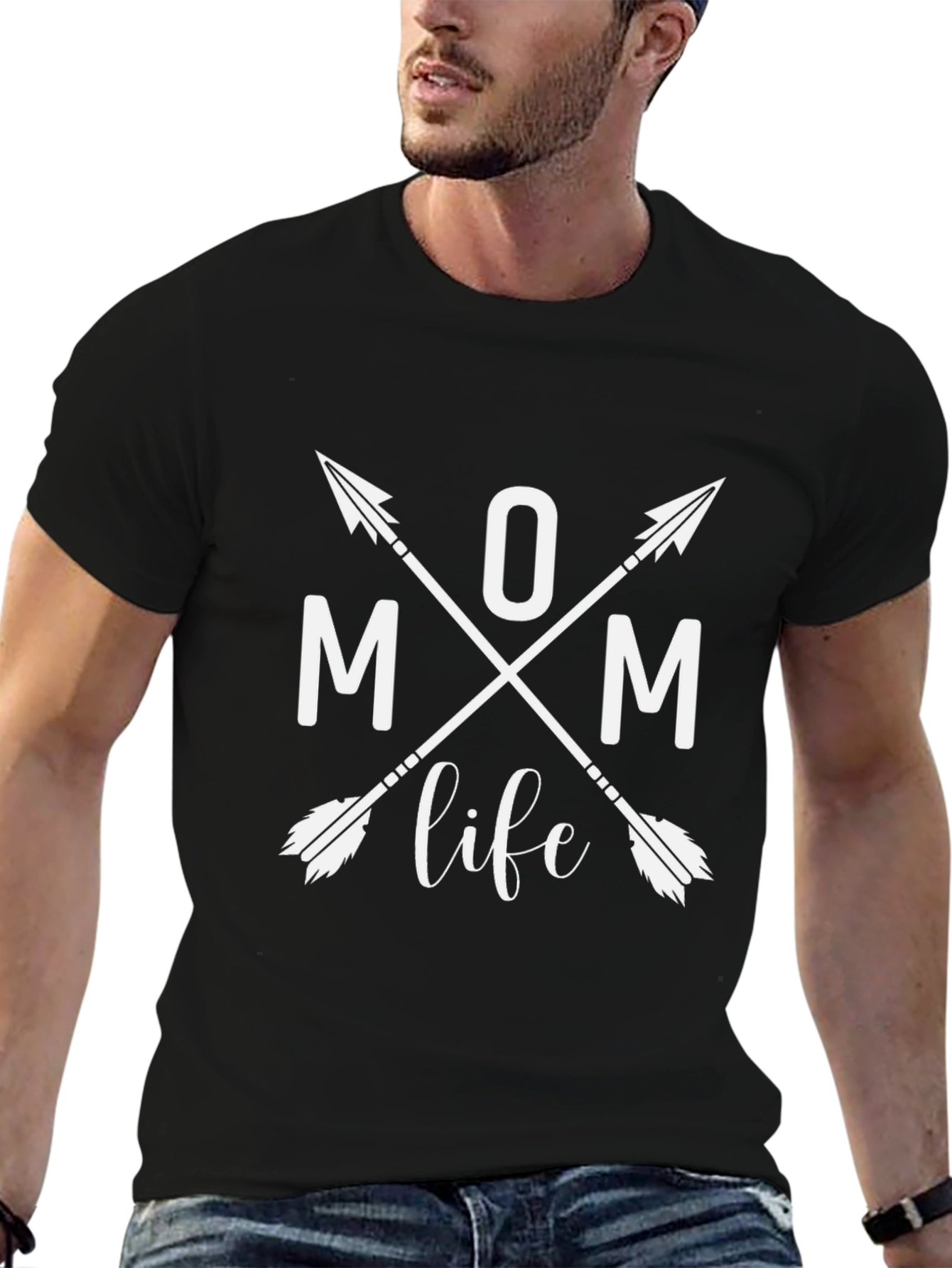 Mom Life Arrow Graphic Tee - Black