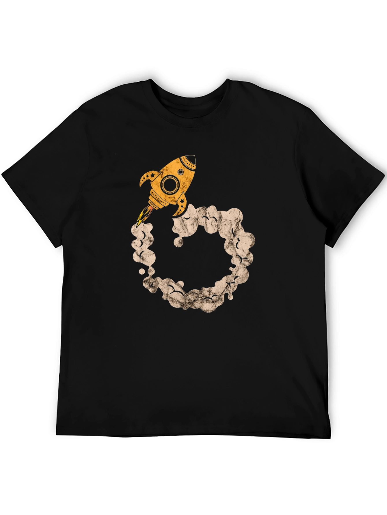 Rocket Launch Graphic Tee - Black Cotton Comfort