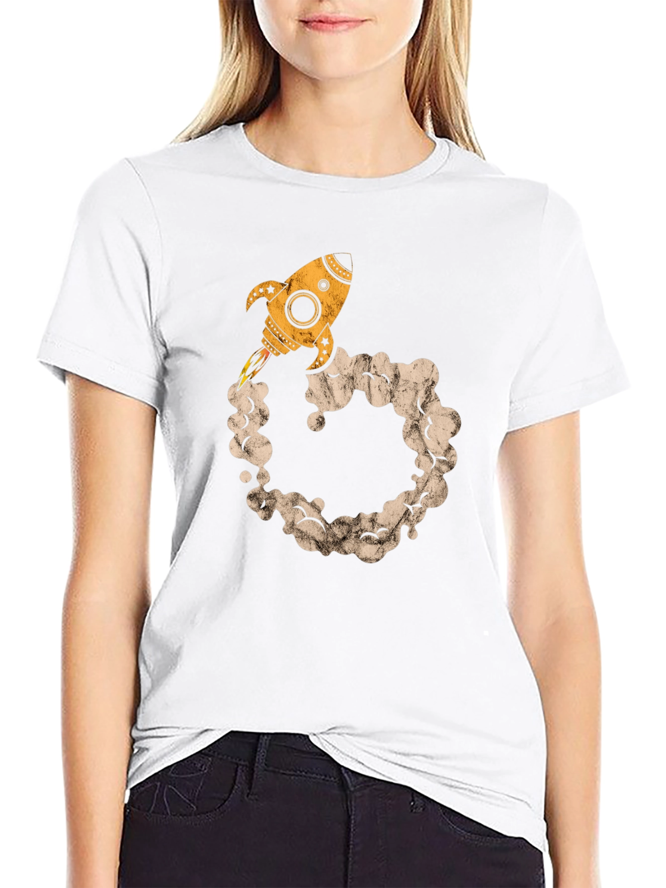 Rocket Launch Graphic Tee - Black Cotton Comfort