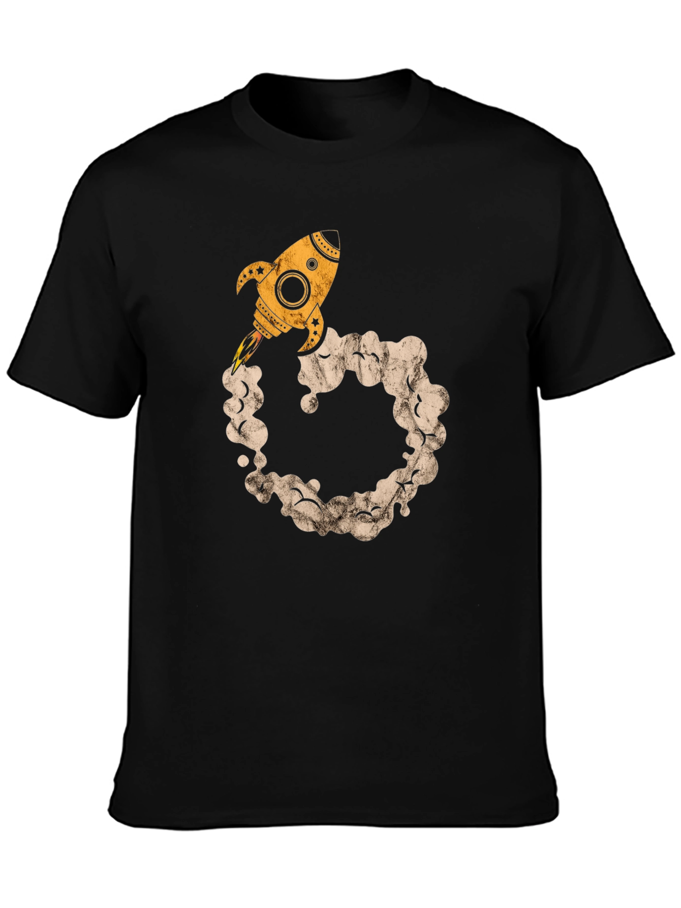 Rocket Launch Graphic Tee - Black Cotton Comfort