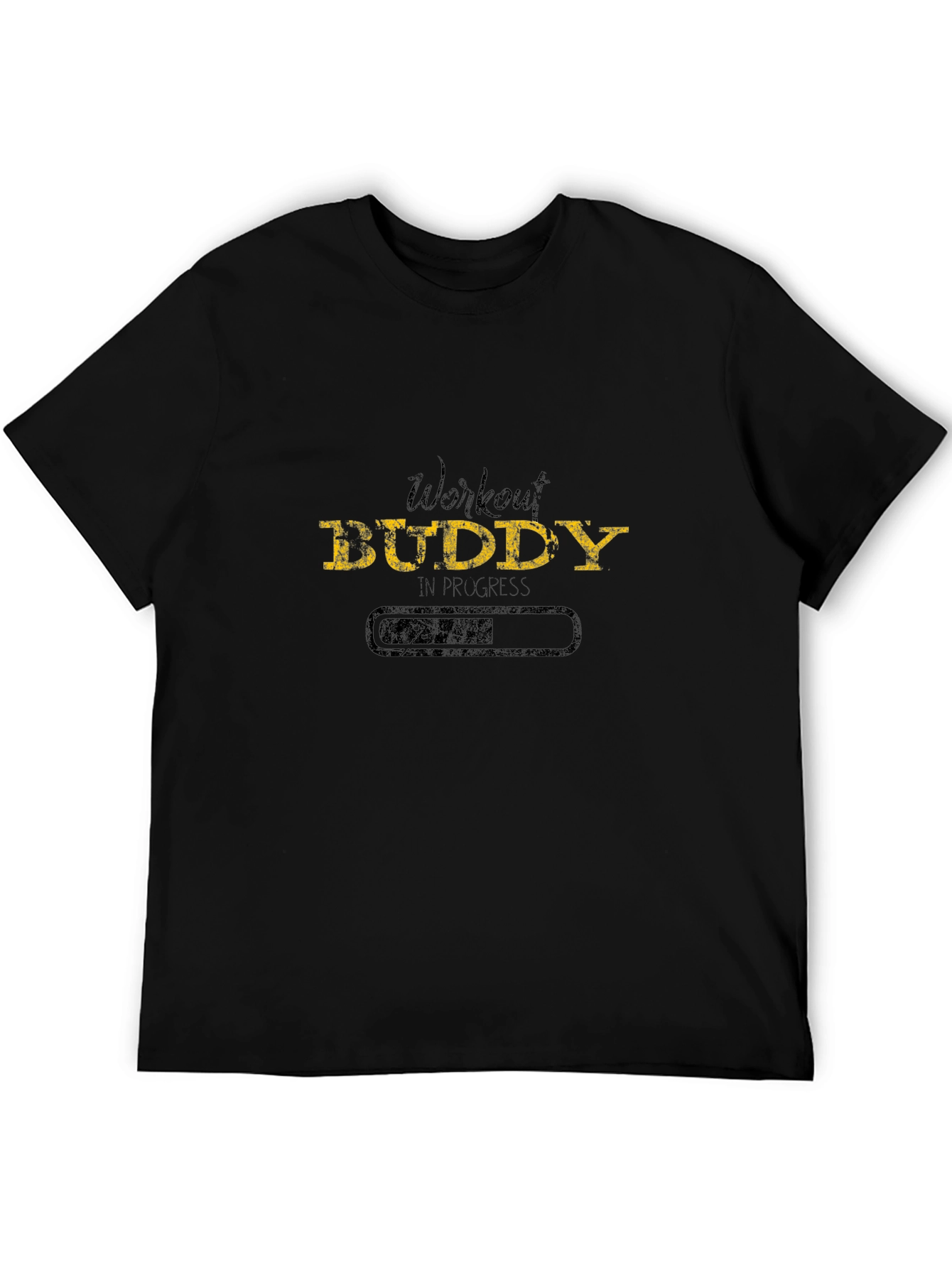 Workout Buddy In Progress Black T-Shirt