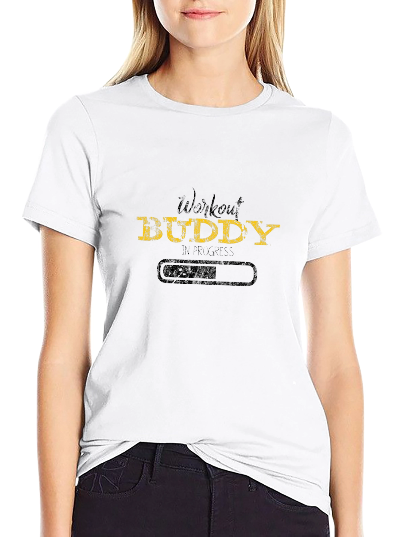 Workout Buddy In Progress Black T-Shirt